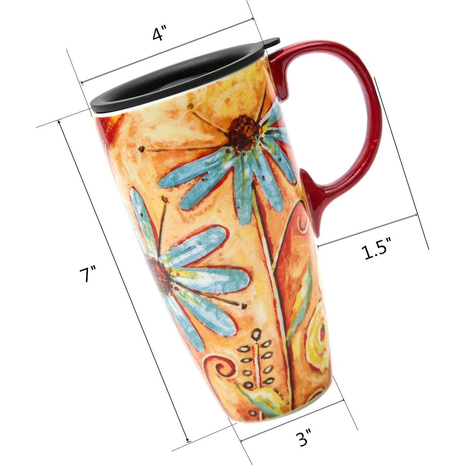 Taza de Cerámica de Viaje Topadorn 500 ml Set de 2