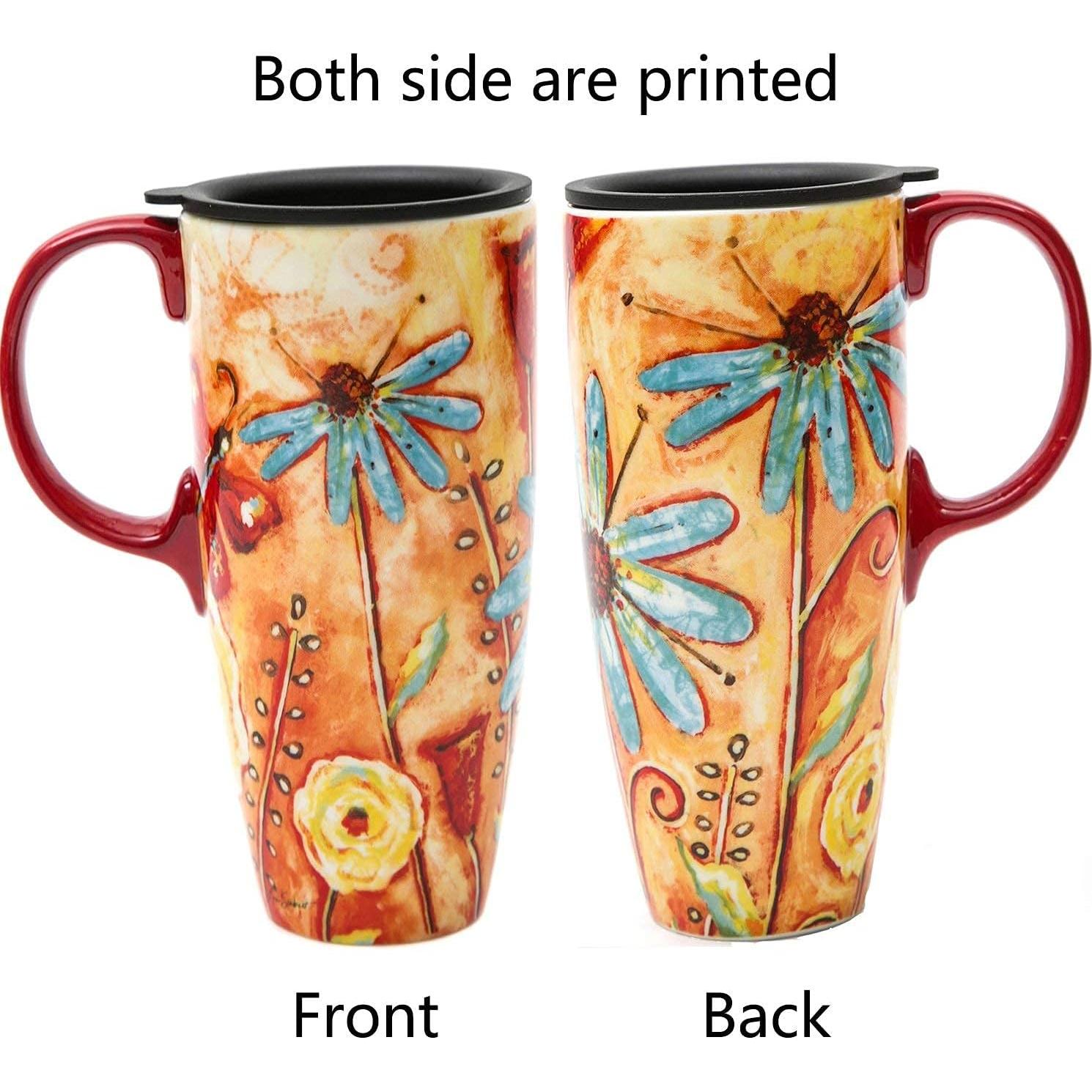 Taza de Cerámica de Viaje Topadorn 500 ml Set de 2