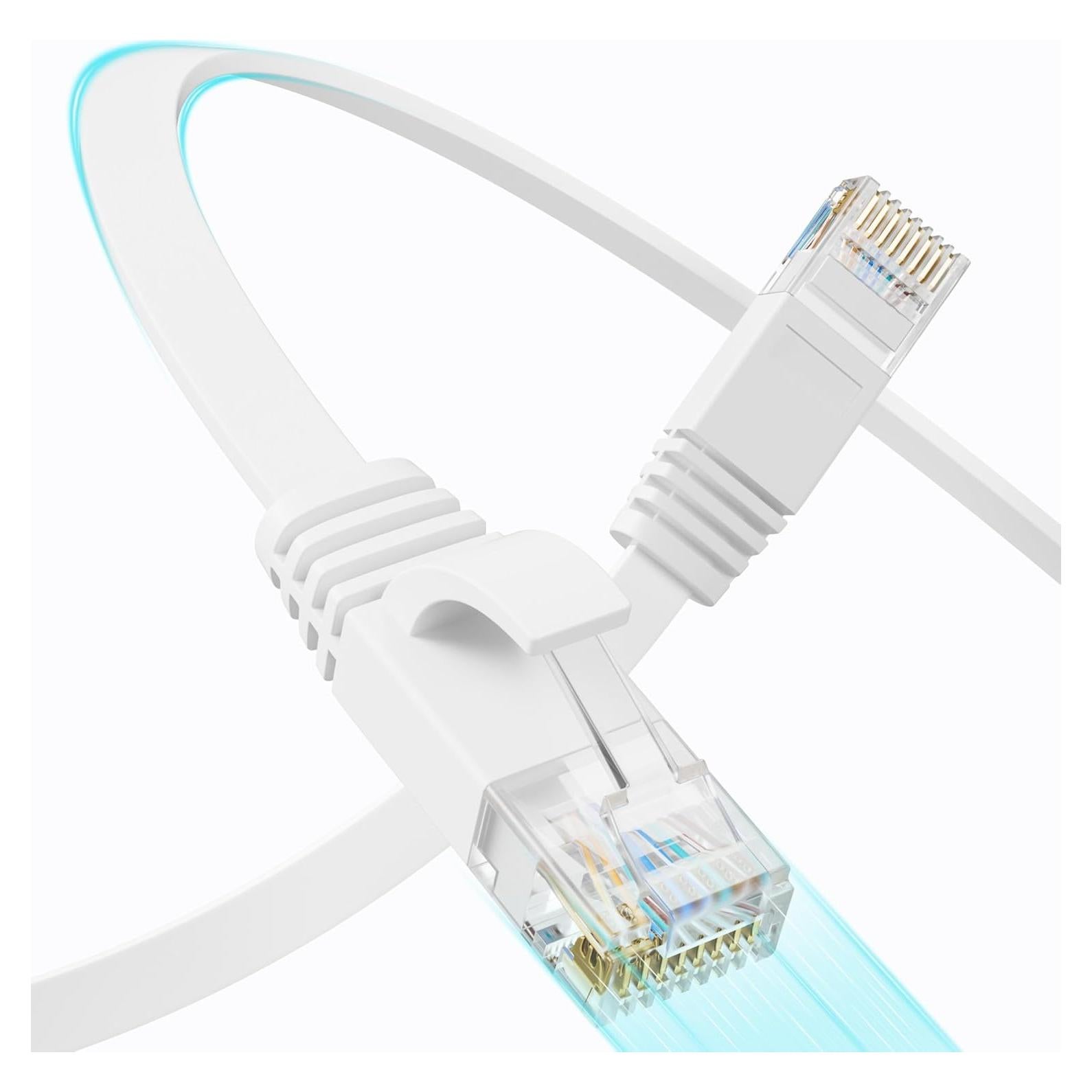 Cable Ethernet Plano Cat 6 1.5 m Mnlnbuao 10Gbps 5Pack Blanco