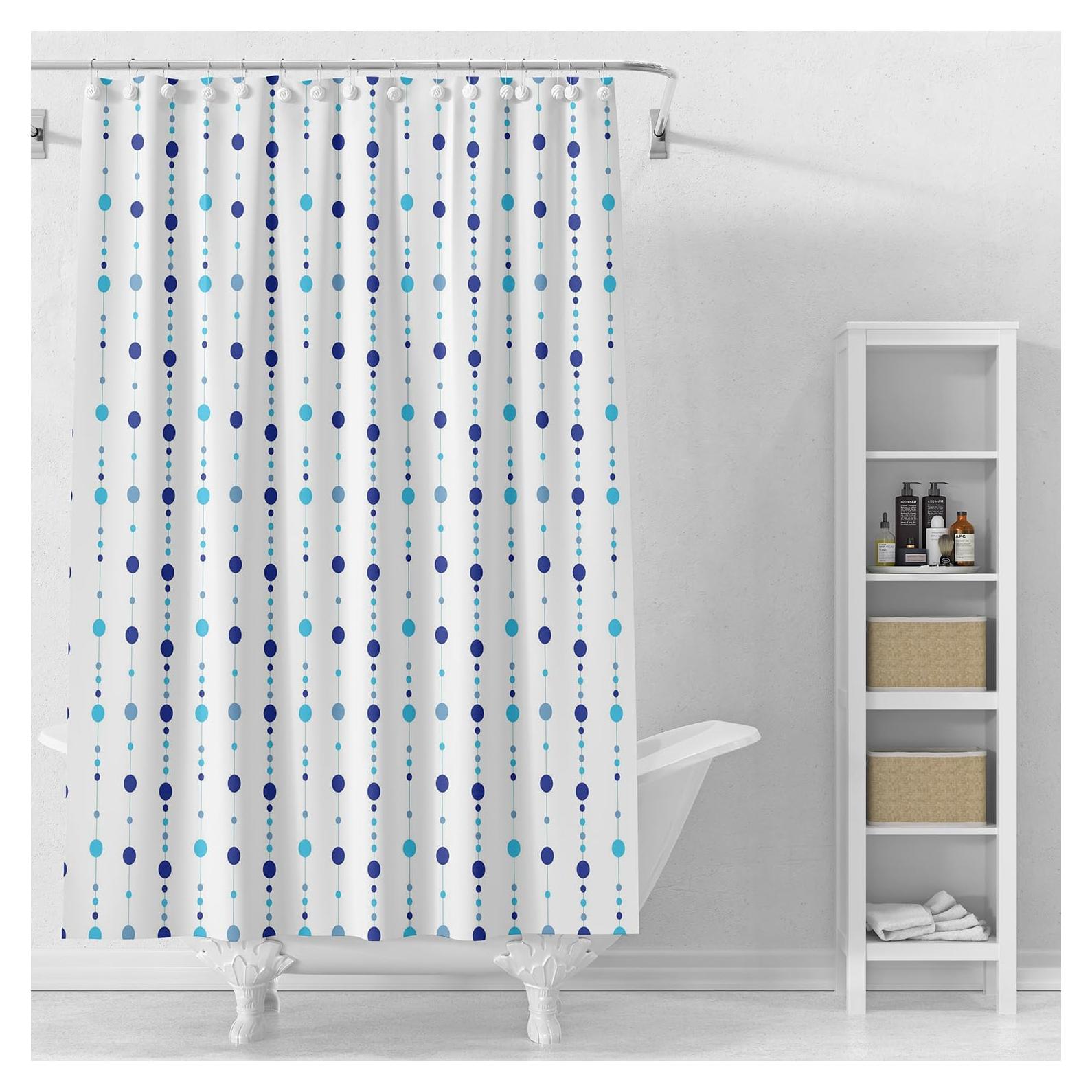 Forro de Cortina de Ducha jssablo 72x72 cm Impermeable Azul