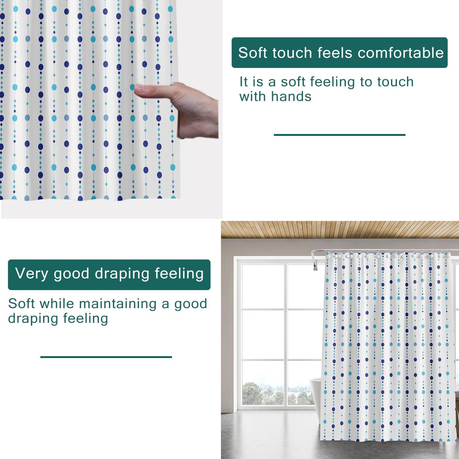 Forro de Cortina de Ducha jssablo 72x72 cm Impermeable Azul