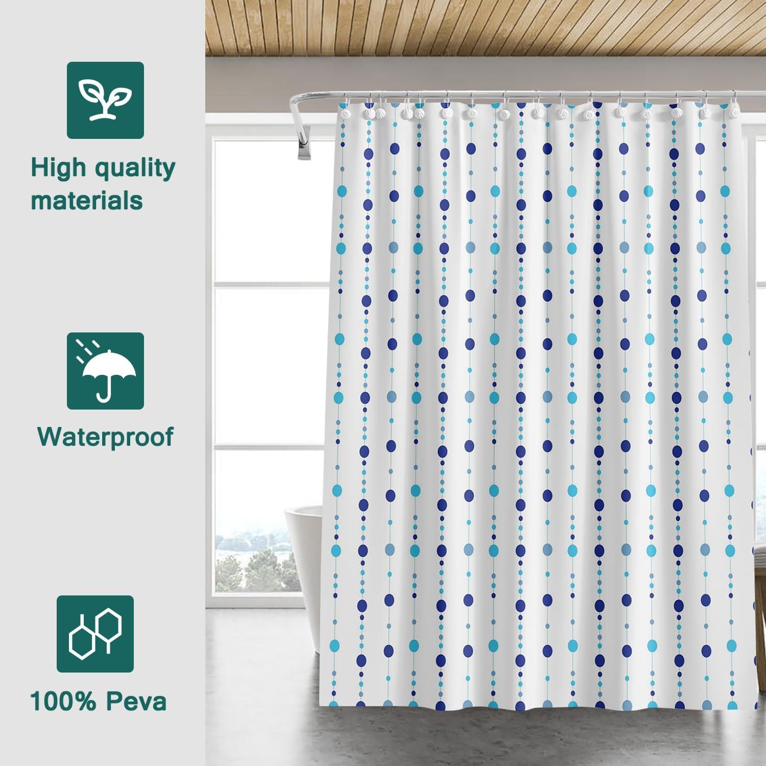 Forro de Cortina de Ducha jssablo 72x72 cm Impermeable Azul