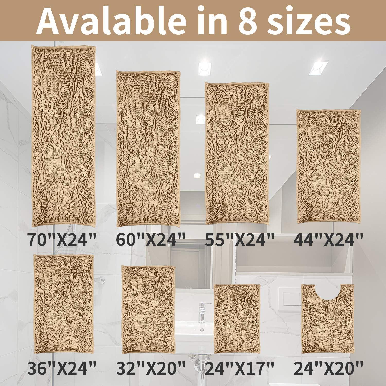 Alfombrillas de Baño Antideslizantes LanYunUmi Beige 2 Piezas