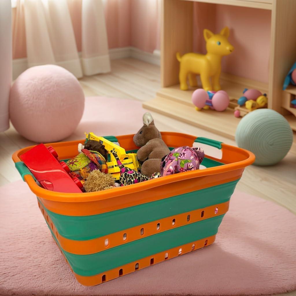 Cesta de Ropa Plegable SAMMART 42L Verde Bosque - Organizador