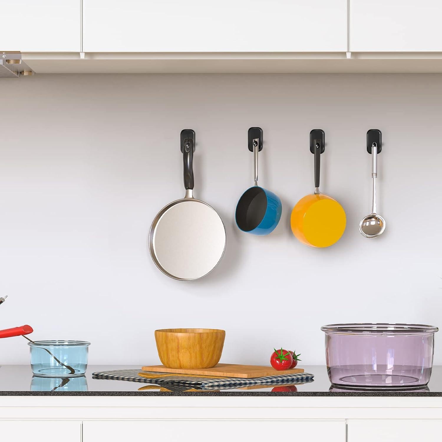 Ganchos Adhesivos INNPLUS - Paquete de 6, Alta Resistencia, Negro