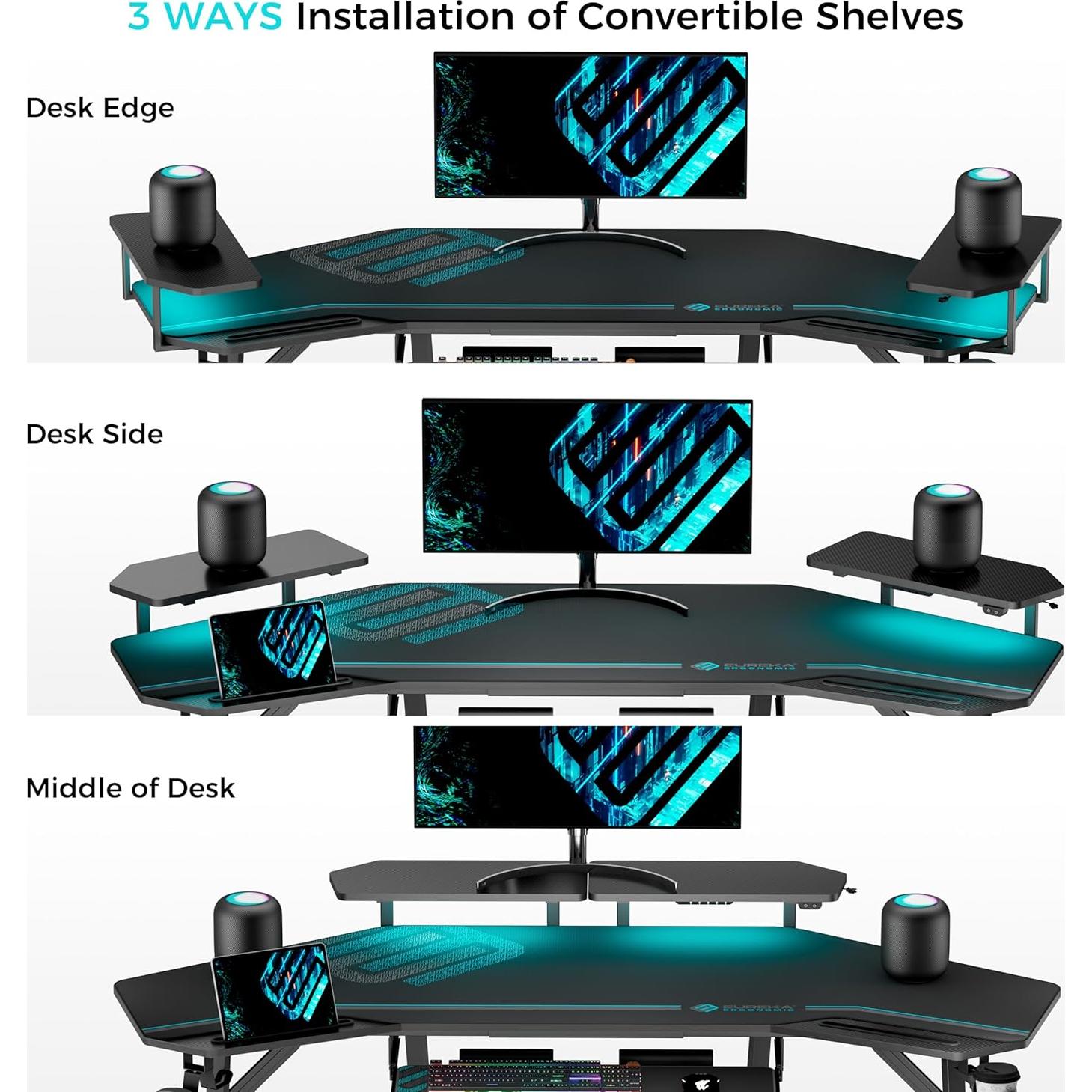 Soporte para Monitor EUREKA ERGONOMIC 50cm x 22cm Negro