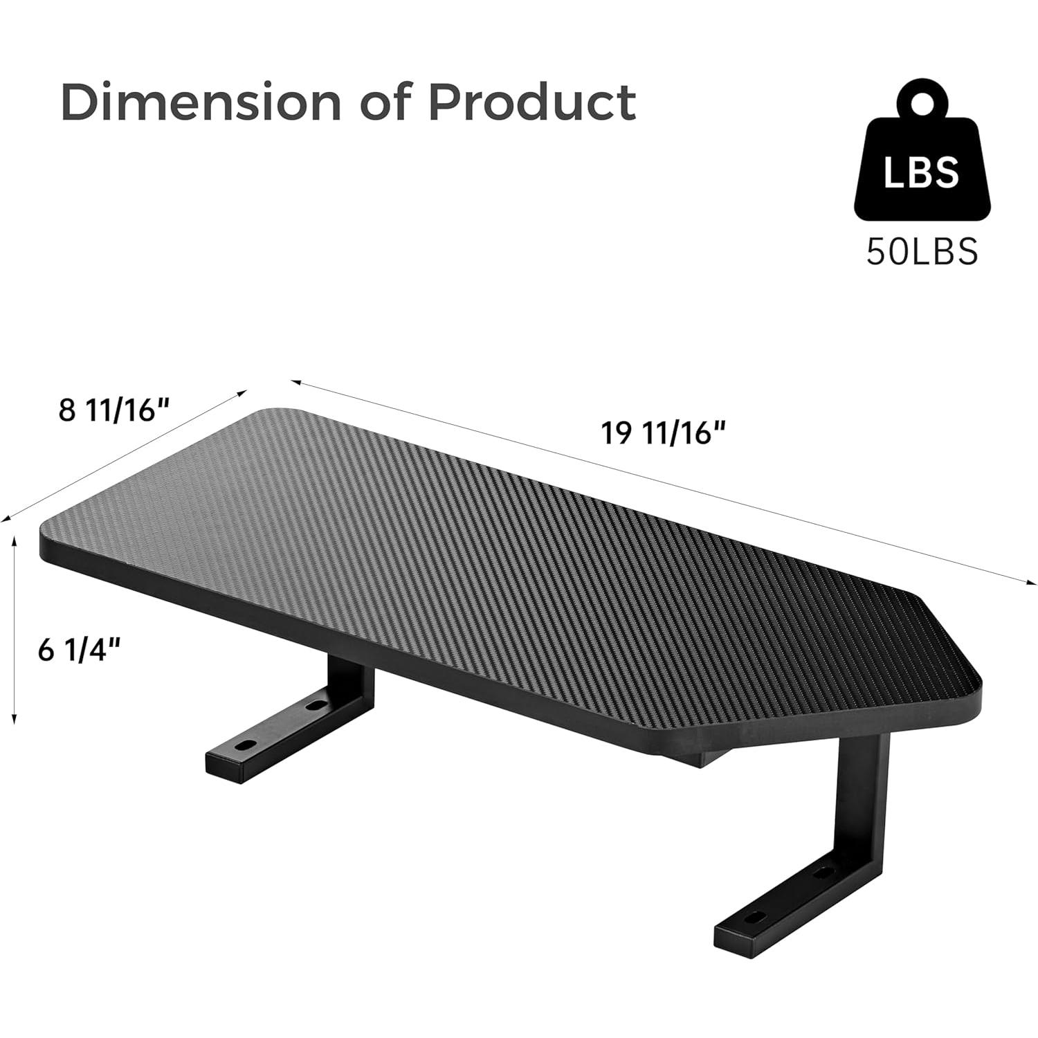 Soporte para Monitor EUREKA ERGONOMIC 50cm x 22cm Negro