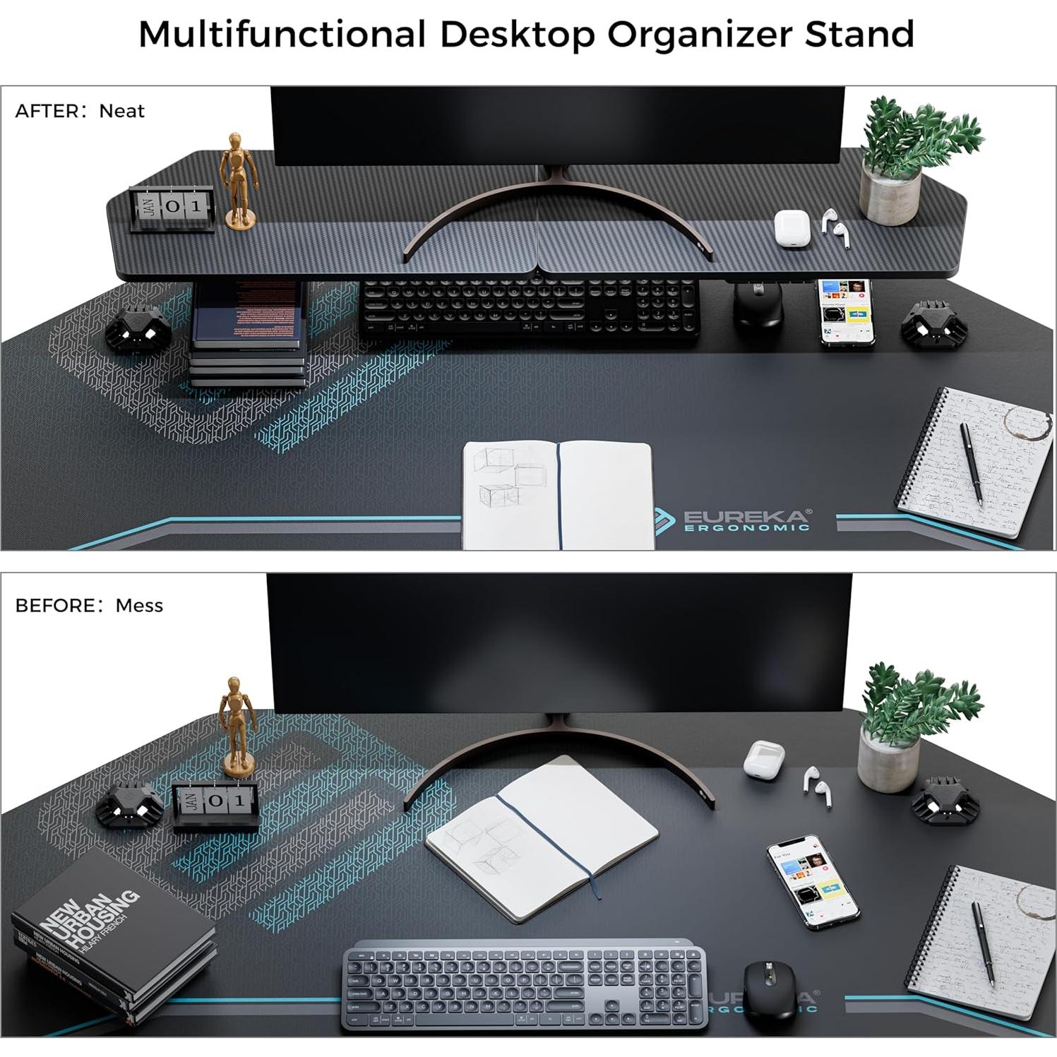 Soporte para Monitor EUREKA ERGONOMIC 50cm x 22cm Negro