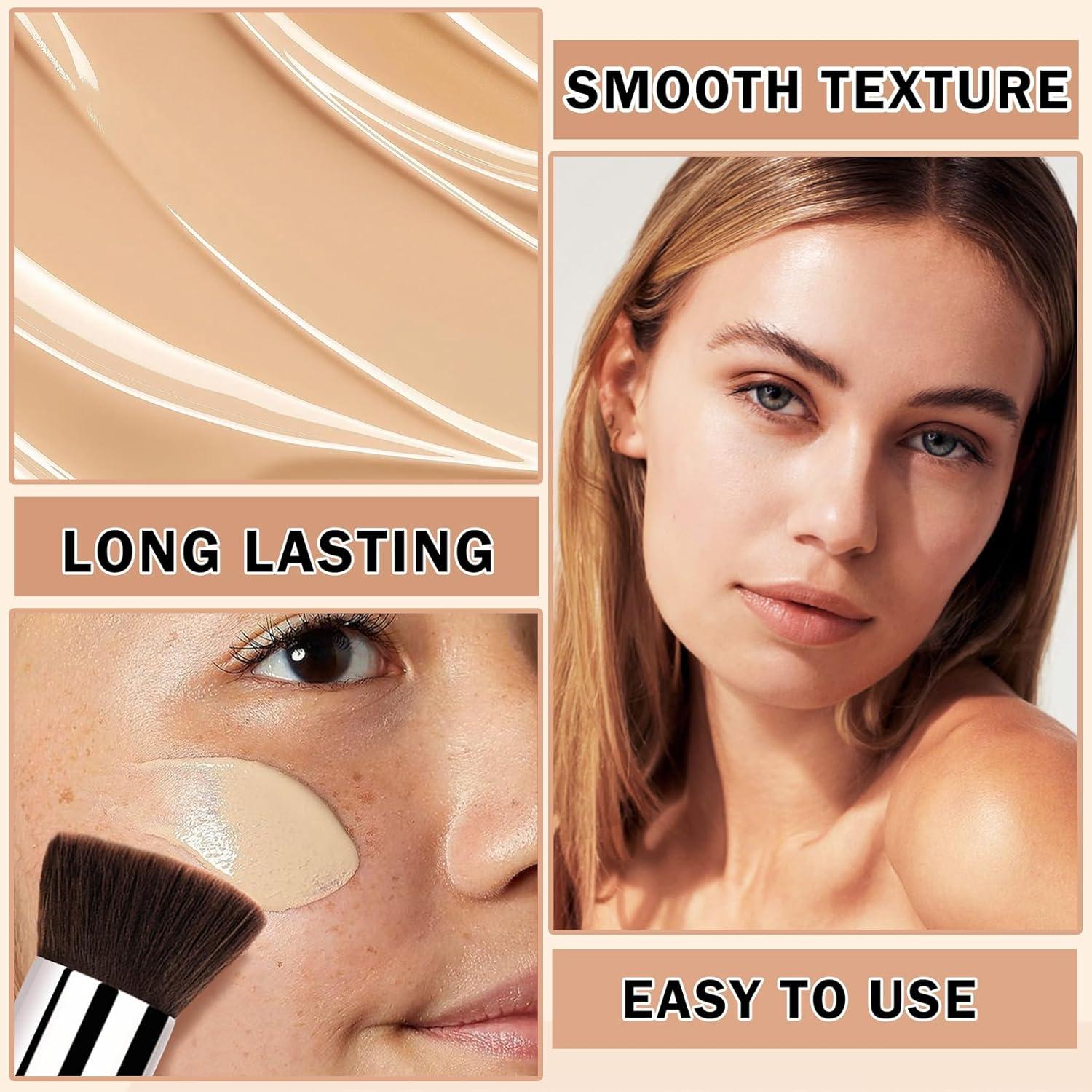 Base de Maquillaje Airbrush AOAZXBB 01 Natural Cobertura Completa