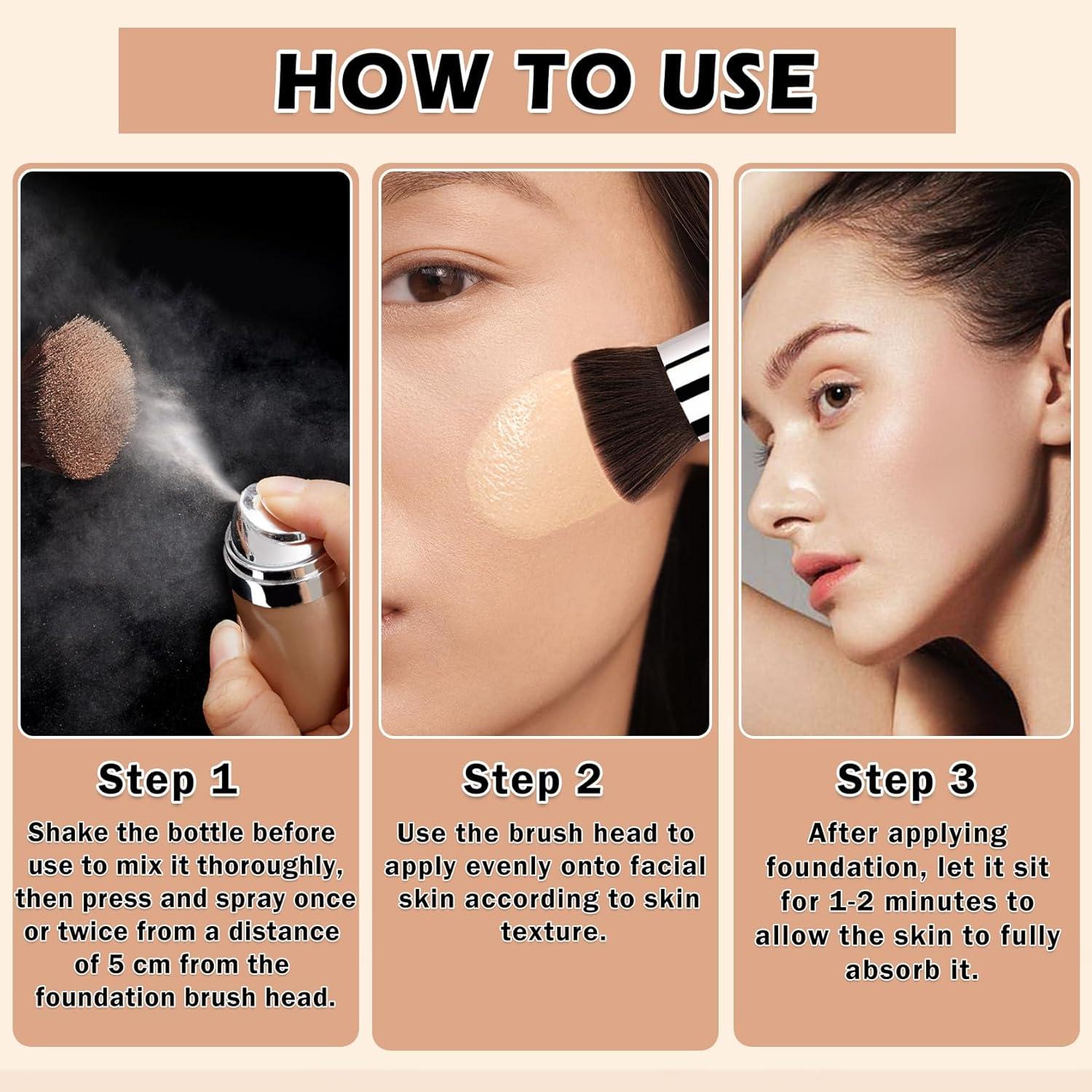 Base de Maquillaje Airbrush AOAZXBB 01 Natural Cobertura Completa