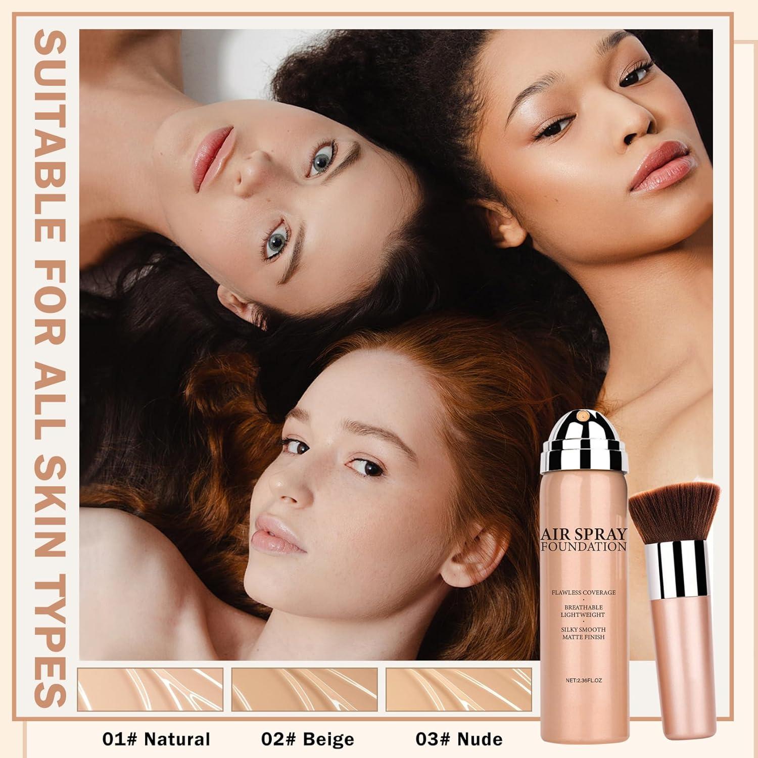 Base de Maquillaje Airbrush AOAZXBB 01 Natural Cobertura Completa