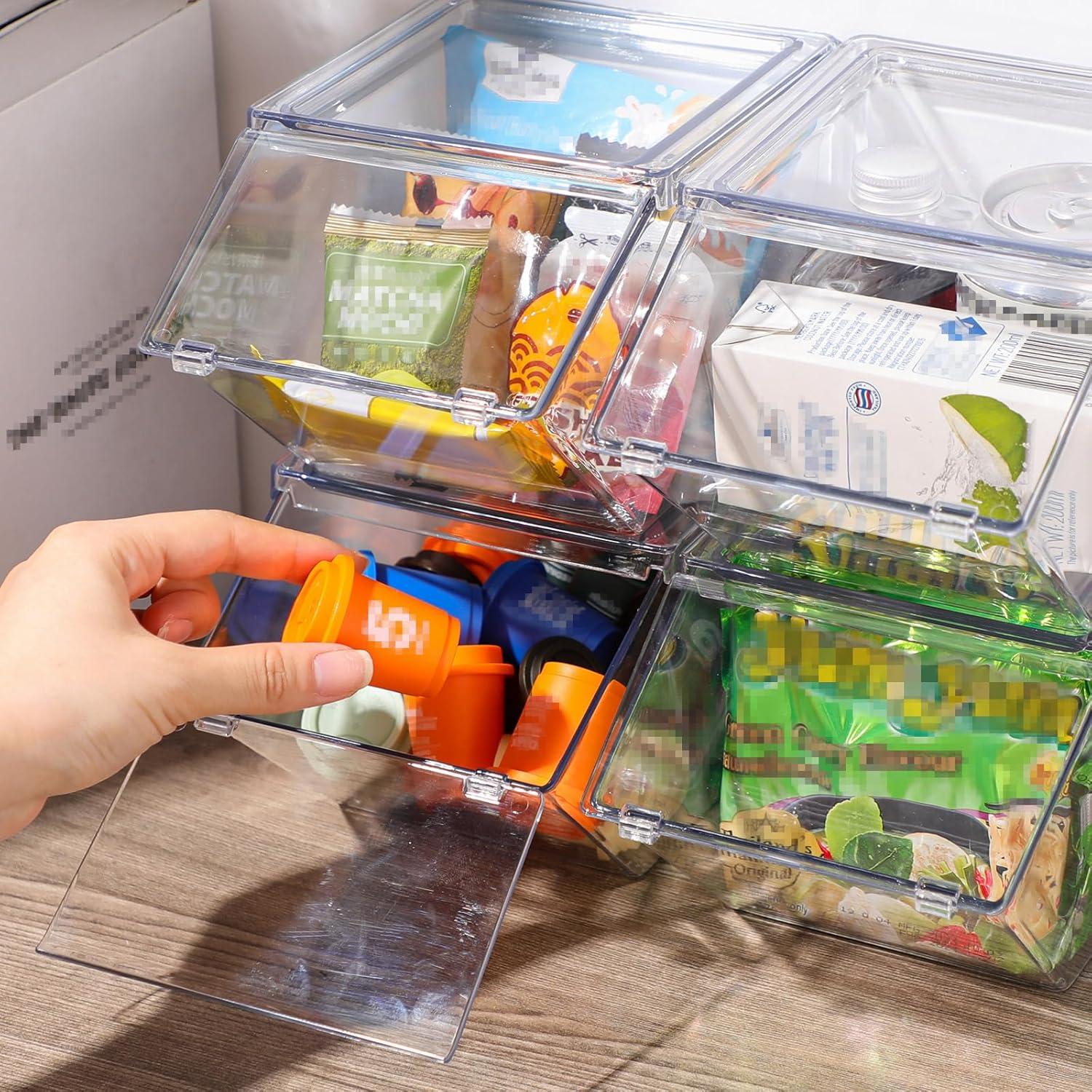 Bins de Almacenamiento Plástico Transparente Yerliker 4 Pcs