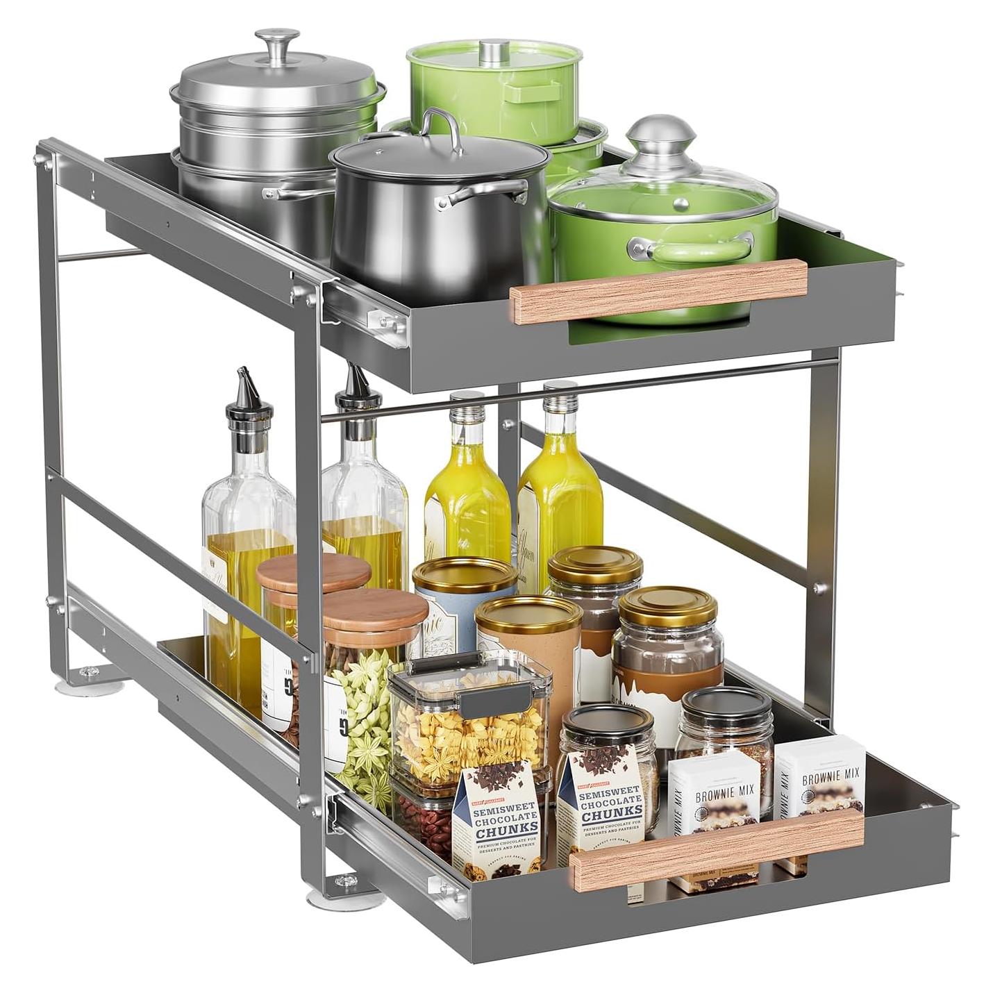 Organizador Bajo Fregadero AndUp 2 Niveles Metal Gris