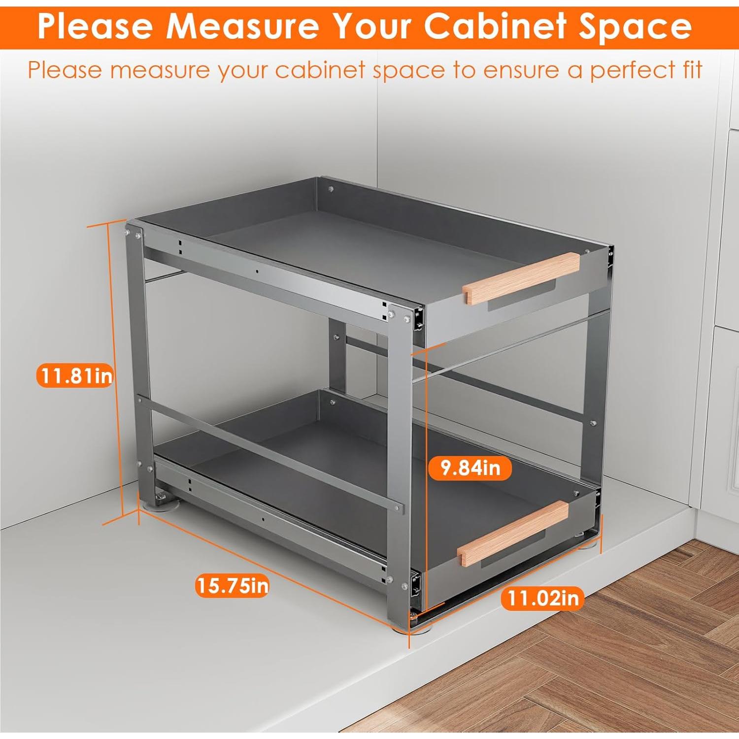 Organizador Bajo Fregadero AndUp 2 Niveles Metal Gris