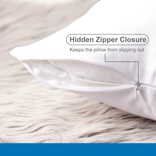 Fundas de Almohada Refrigerantes Vegan Silk - 100% Viscosa de Bambú - Estándar, Juego de 2 con Cremallera