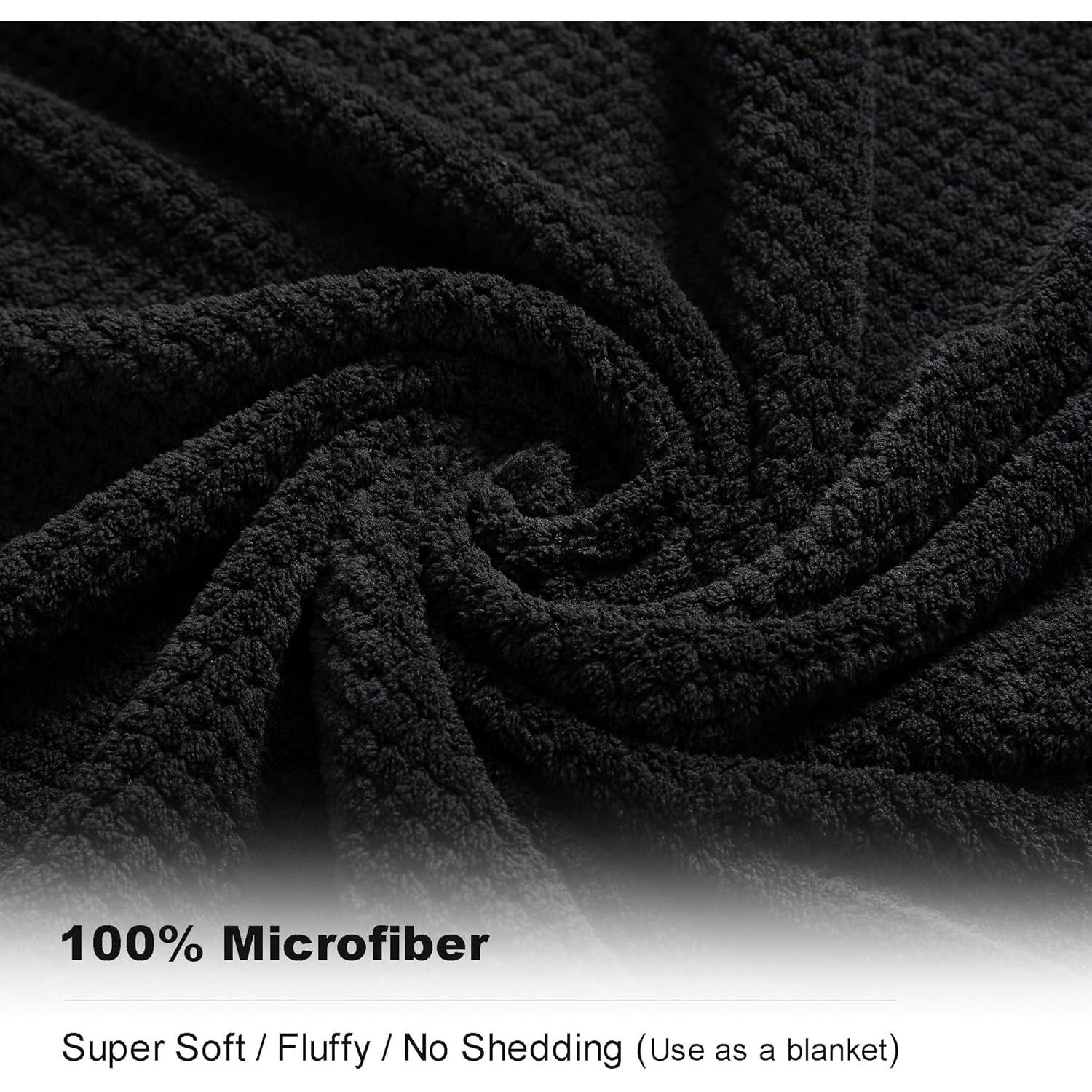 Juego de Toallas de Baño 8 Piezas Smuge Microfibra Negra