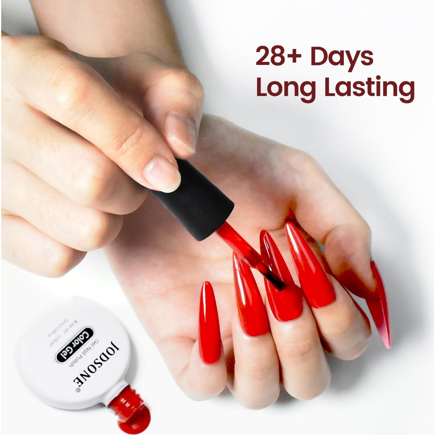 JODSONE Gel Nail Polish 10ml Red Nail Polish Art Design Manicure Salon DIY At Home Soak Off U V LED Gel Polish Nail