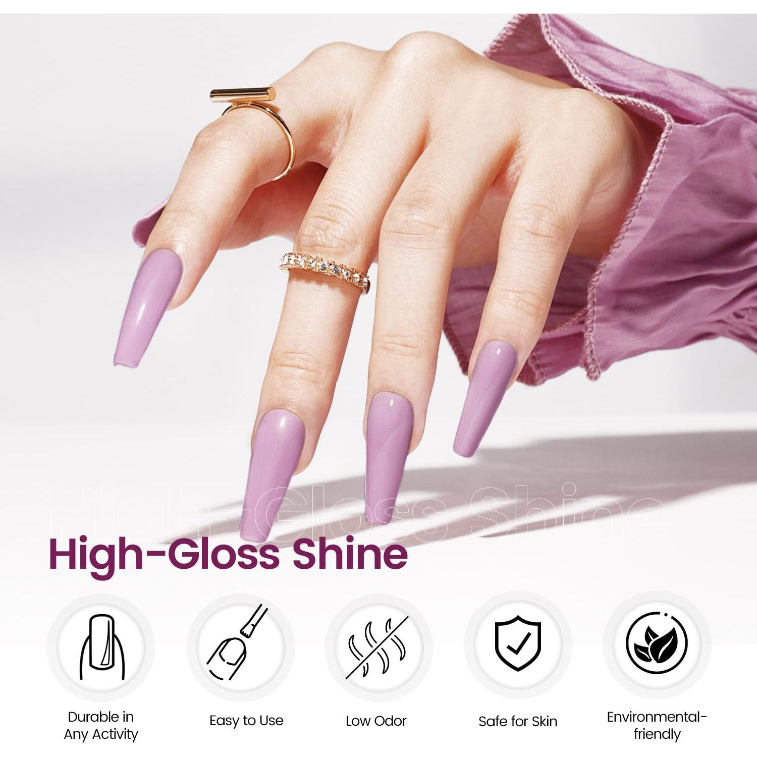 JODSONE Gel Nail Polish 10ml Light Purple Gel Polish Nail Soak Off U V LED Nail Lamp Art Manicure Salon DIY Home Gift for Women Girls