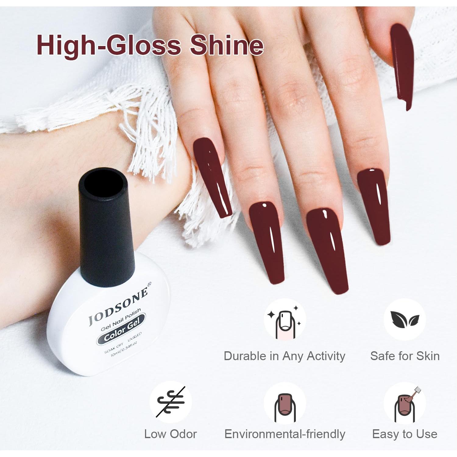 Esmalte de Uñas en Gel JODSONE 10ml Marrón Brillo Alto