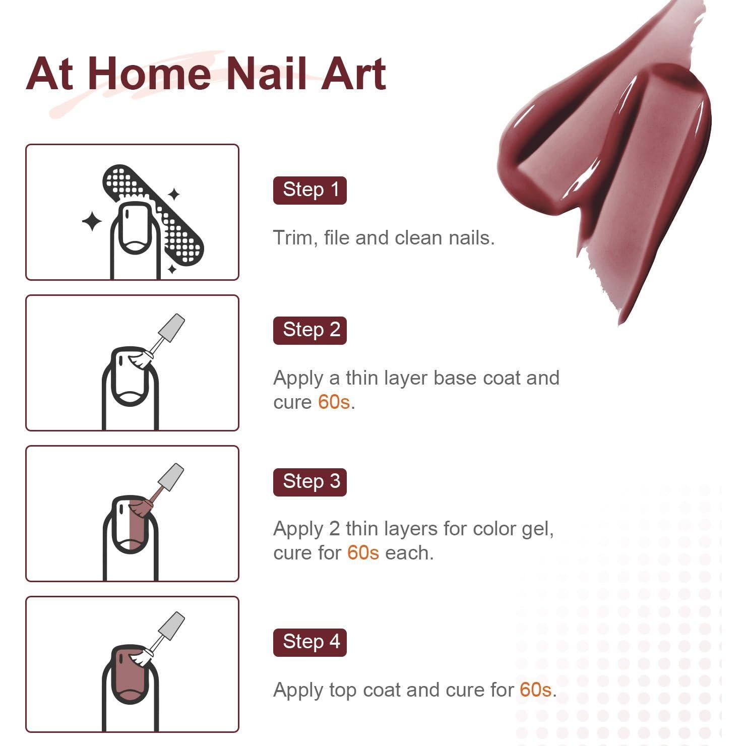 Esmalte de Uñas en Gel JODSONE 10ml Marrón Brillo Alto