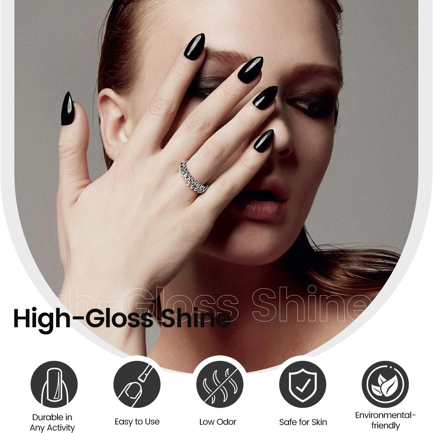 Esmalte de Uñas en Gel JODSONE 10ml Negro Secado Rápido