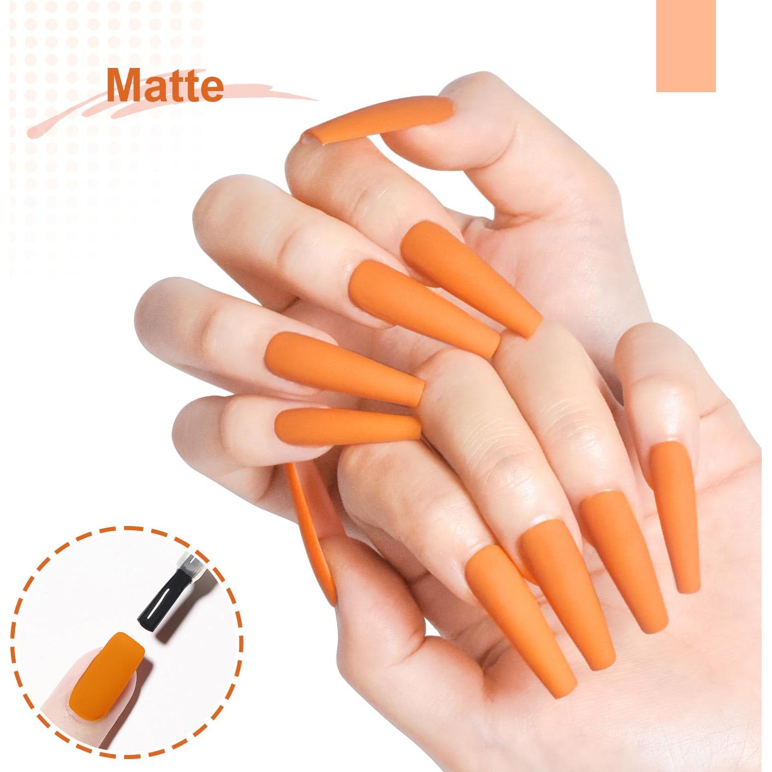 JODSONE 10ml Orange Gel Nail Polish Bright Orange Gel Polish Nail Manicure Salon DIY at Home High Gloss Soak Off U V