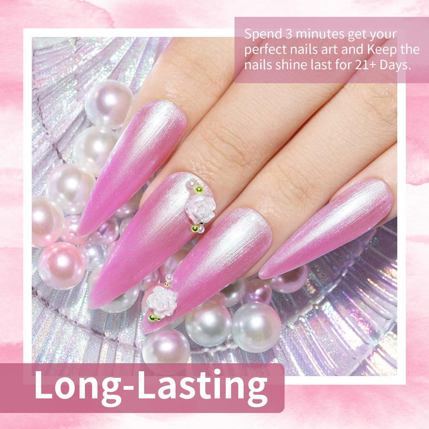 JODSONE 10ml Glitter Gel Nail Polish, Pink Glitter Gel Polish All Seasons Neutral Soak Off U V Lamp Deep Pink Nail Art Design Manicure Salon DIY Home