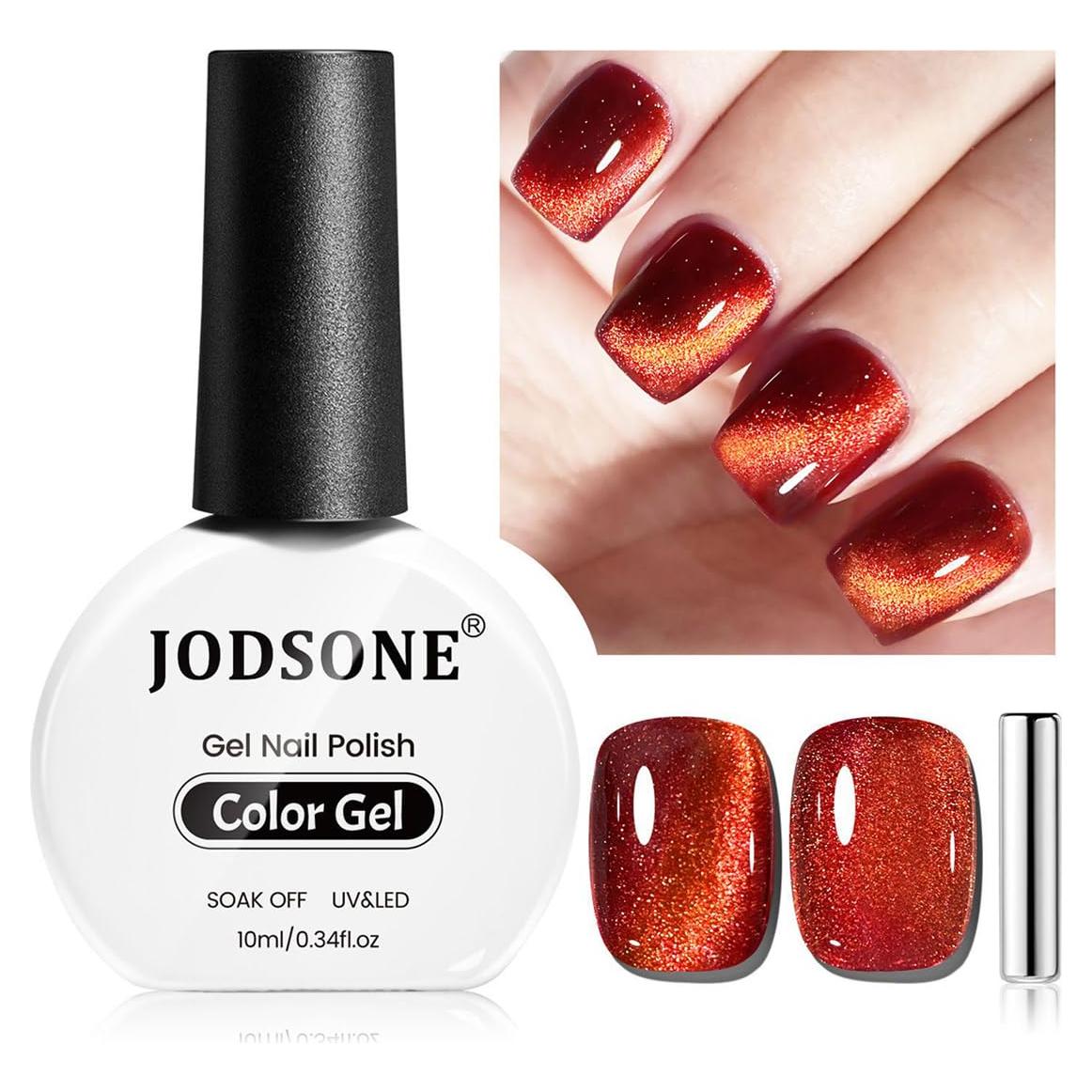 Esmalte de Uñas Gel JODSONE 10ml Ojo de Gato Rojo Profundo