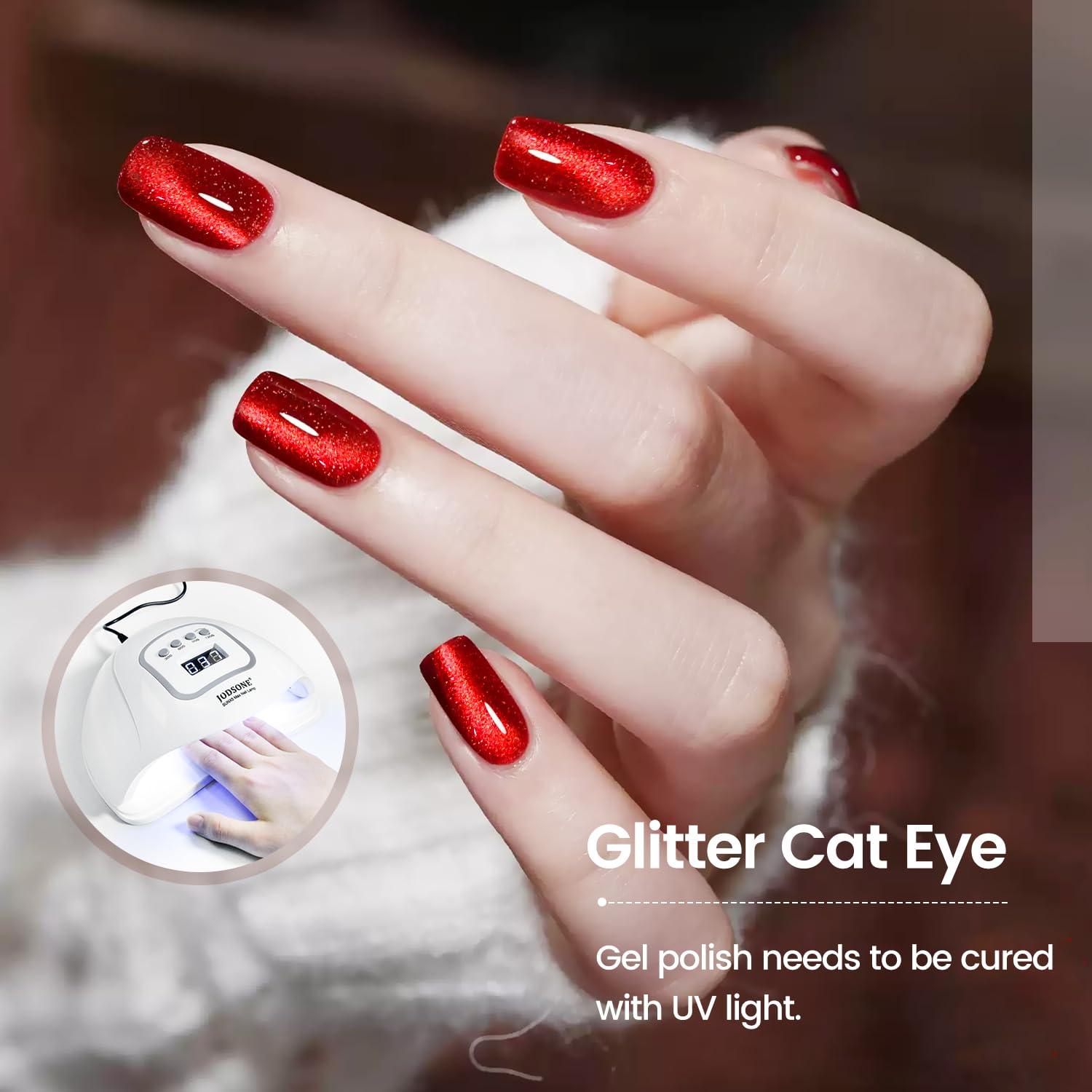 Esmalte de Uñas Gel JODSONE 10ml Ojo de Gato Rojo Profundo