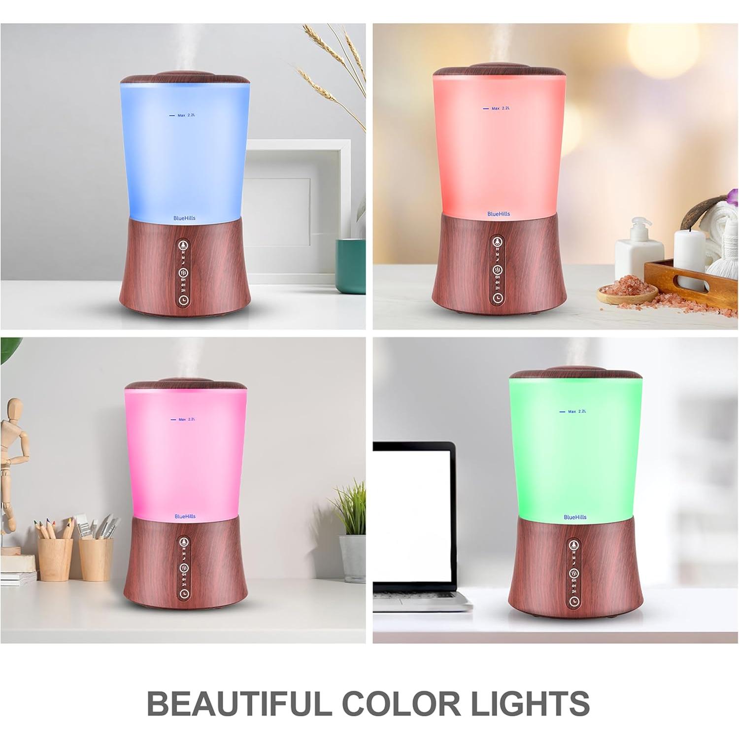 Difusor de Aceite Esencial BlueHills 2000 ML Madera Oscura