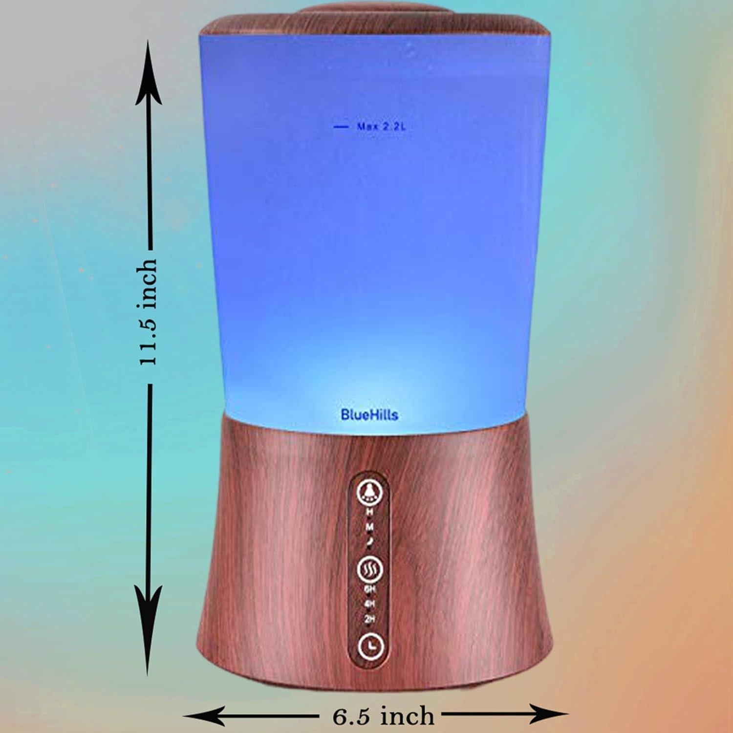 Difusor de Aceite Esencial BlueHills 2000 ML Madera Oscura