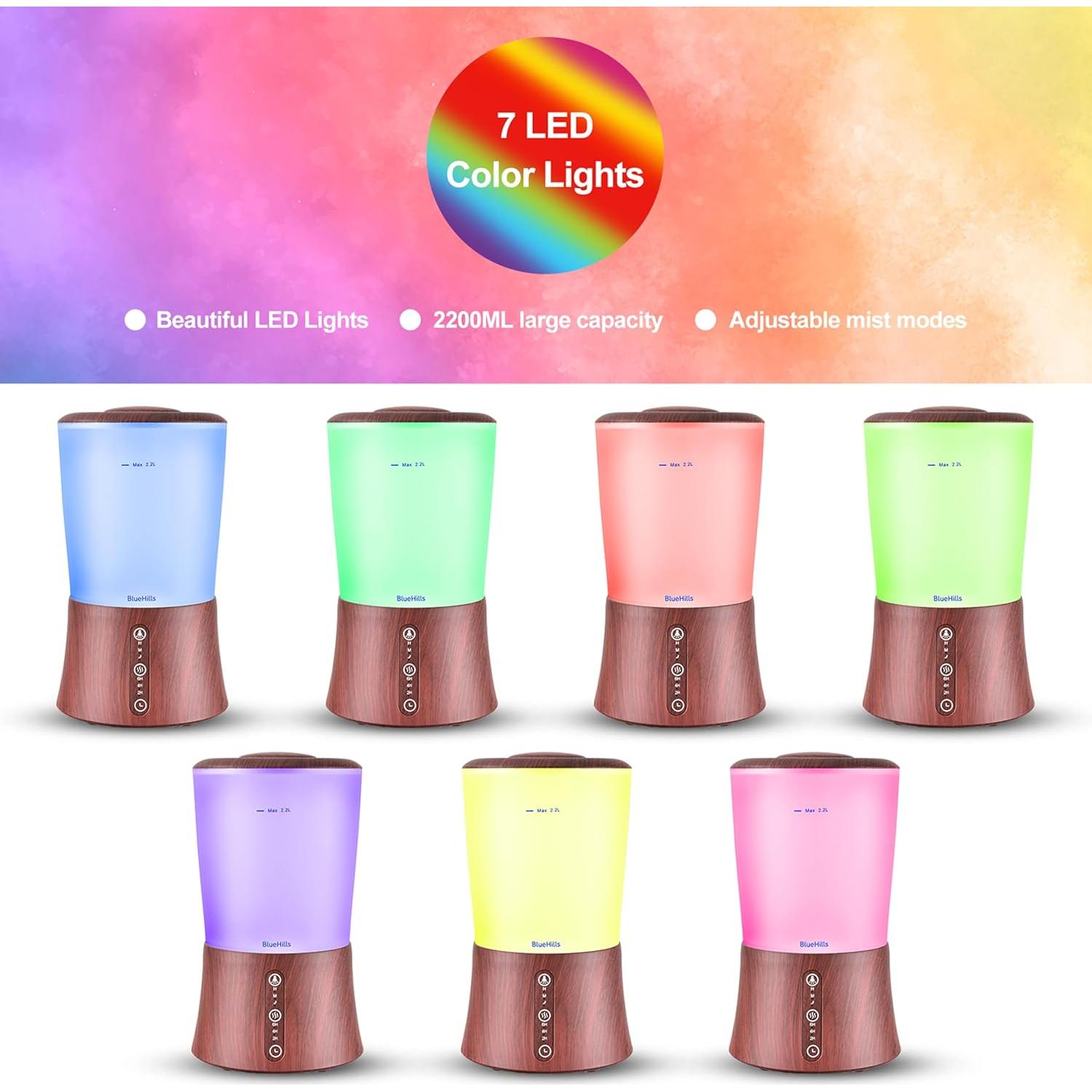 Difusor de Aceite Esencial BlueHills 2000 ML Madera Oscura