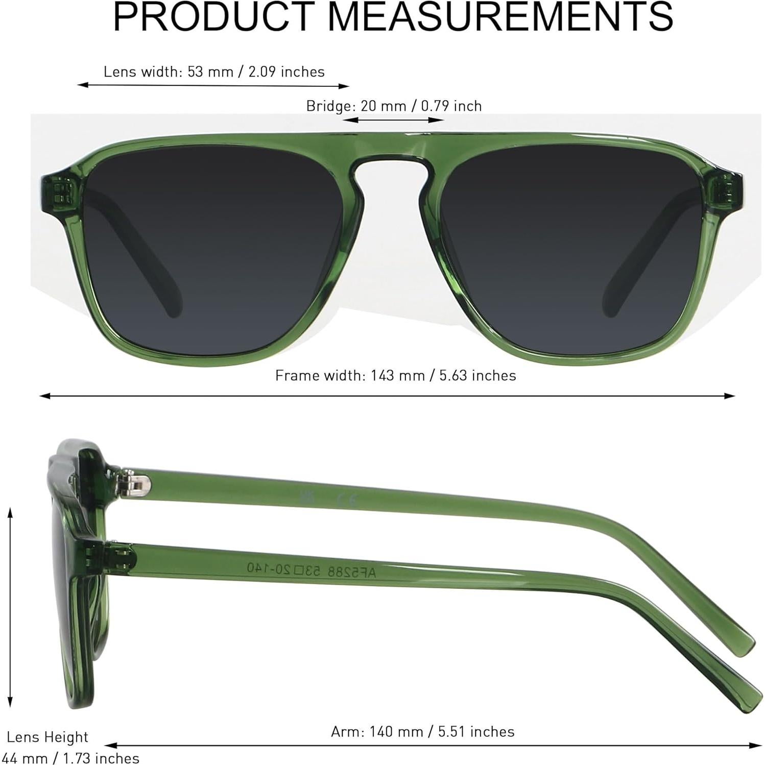 Gafas de sol aviador cuadradas ANDWOOD polarizadas UV400