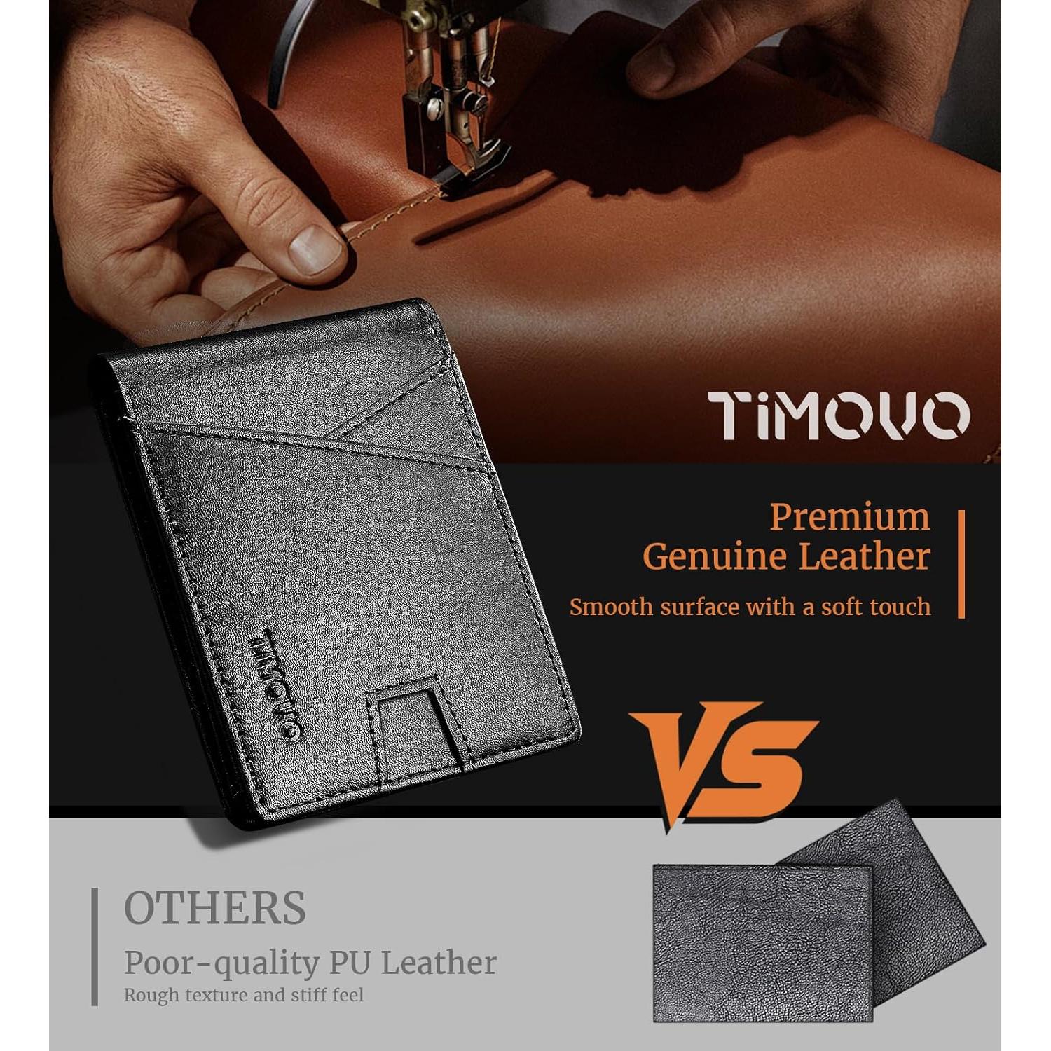 Cartera Bifold TiMOVO para Hombres con Bloqueo RFID Negra