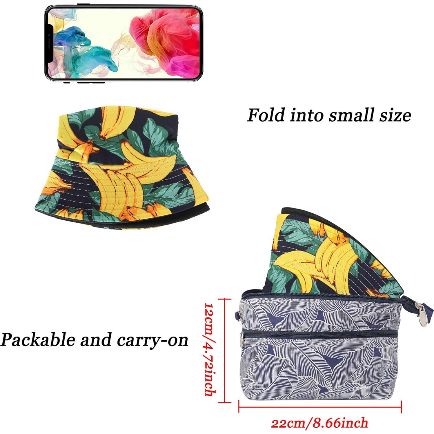 Sombrero de Cubo ZLYC Unisex Plegable con Estampados Verano