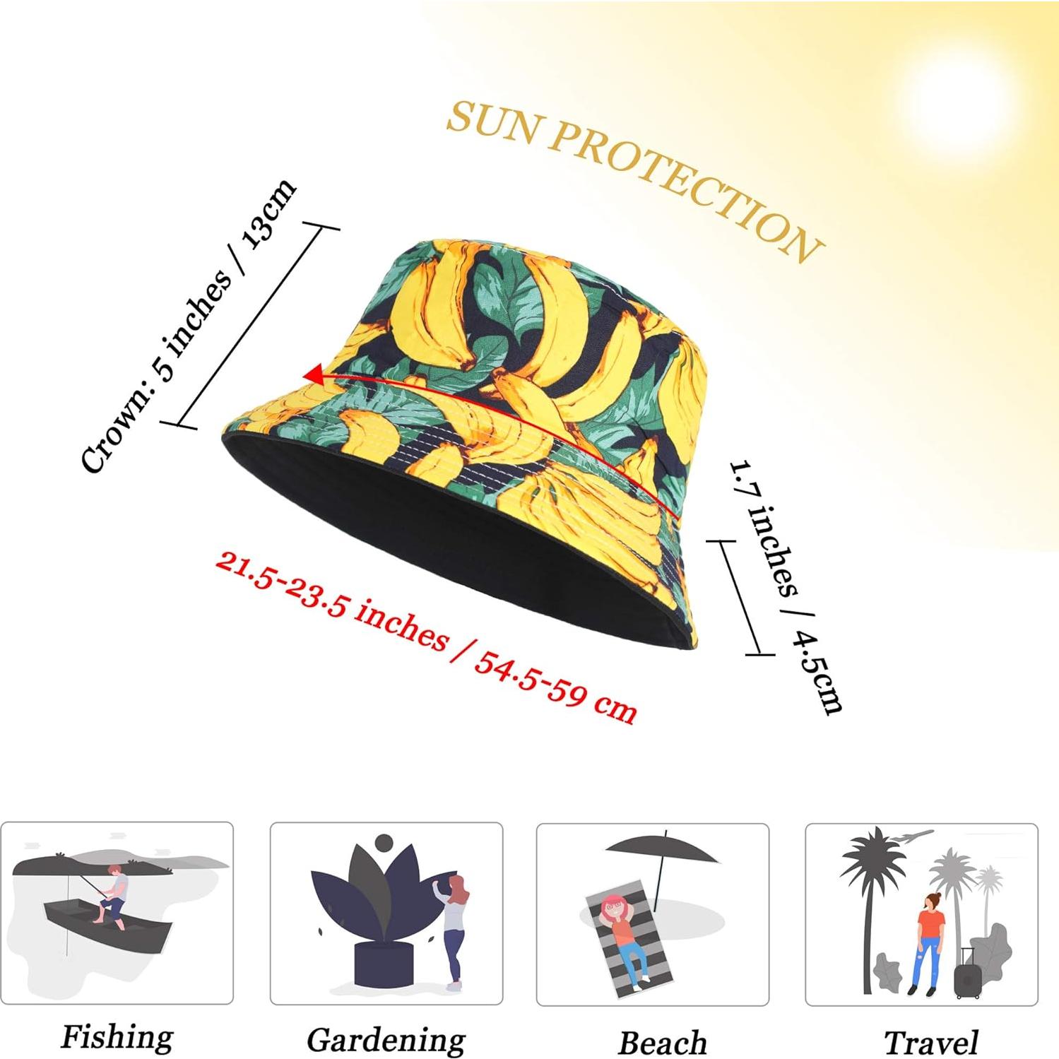 Sombrero de Cubo ZLYC Unisex Plegable con Estampados Verano