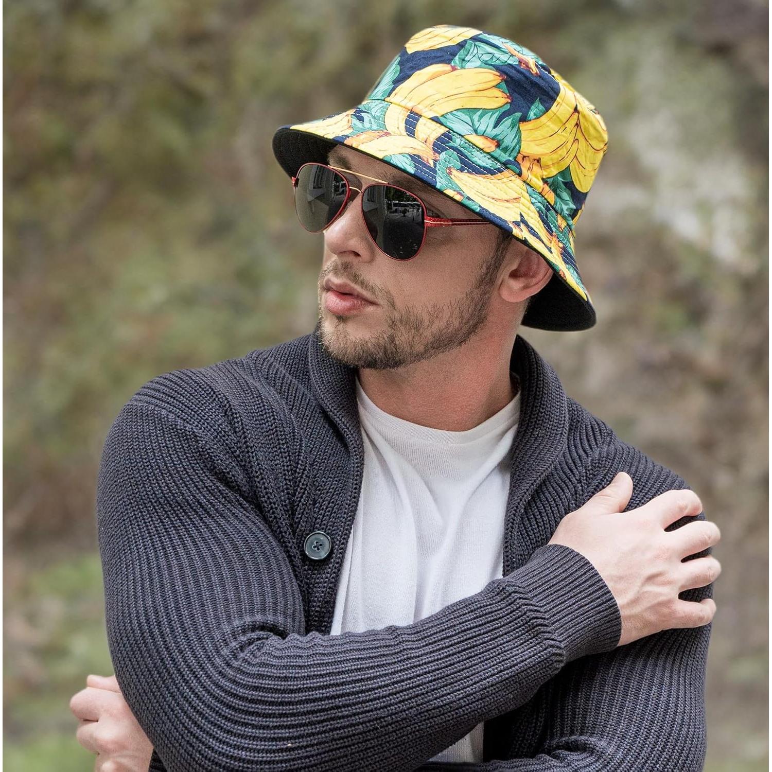 Sombrero de Cubo ZLYC Unisex Plegable con Estampados Verano