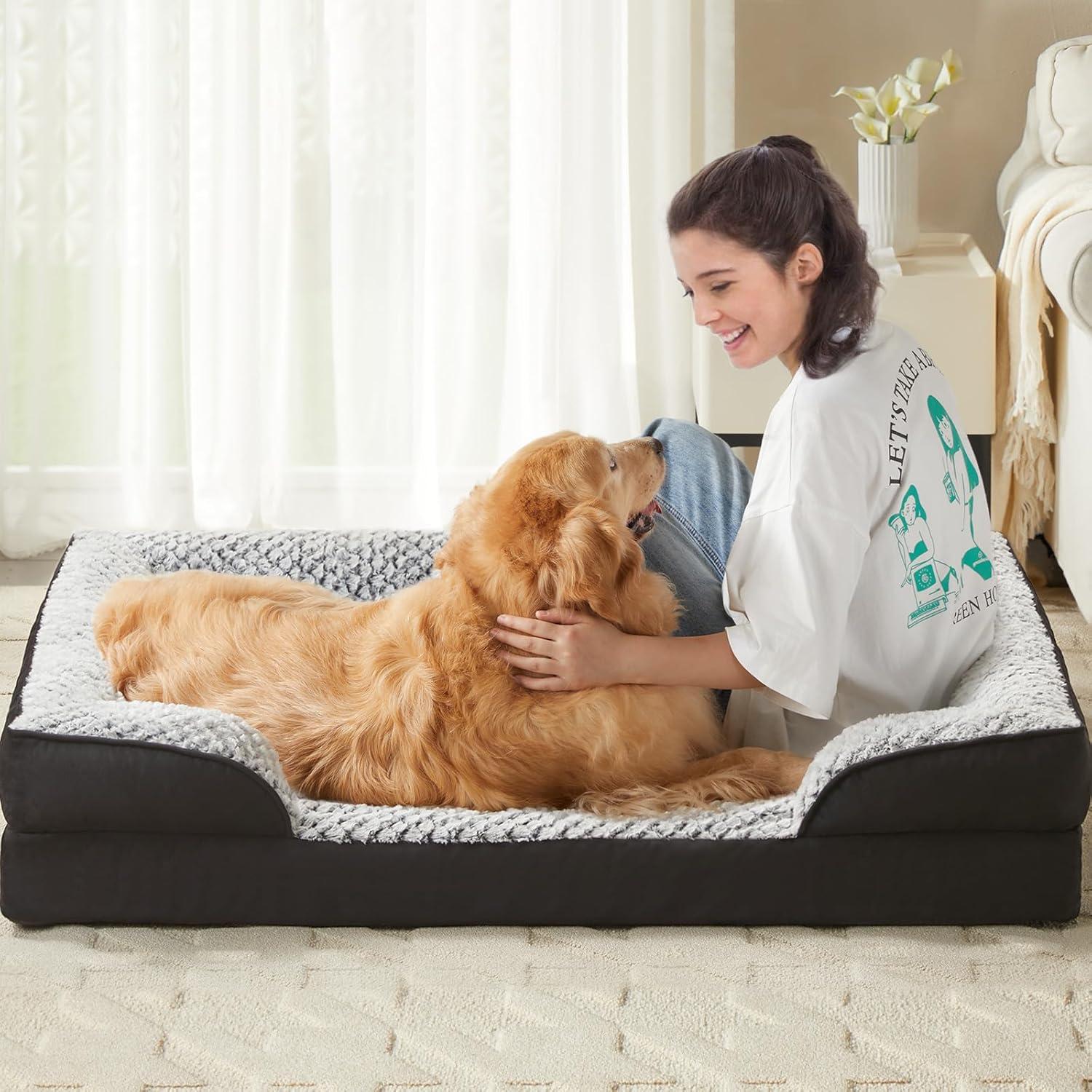 Cama ortopédica para perros medianos LEXTRO 71x58 cm impermeable