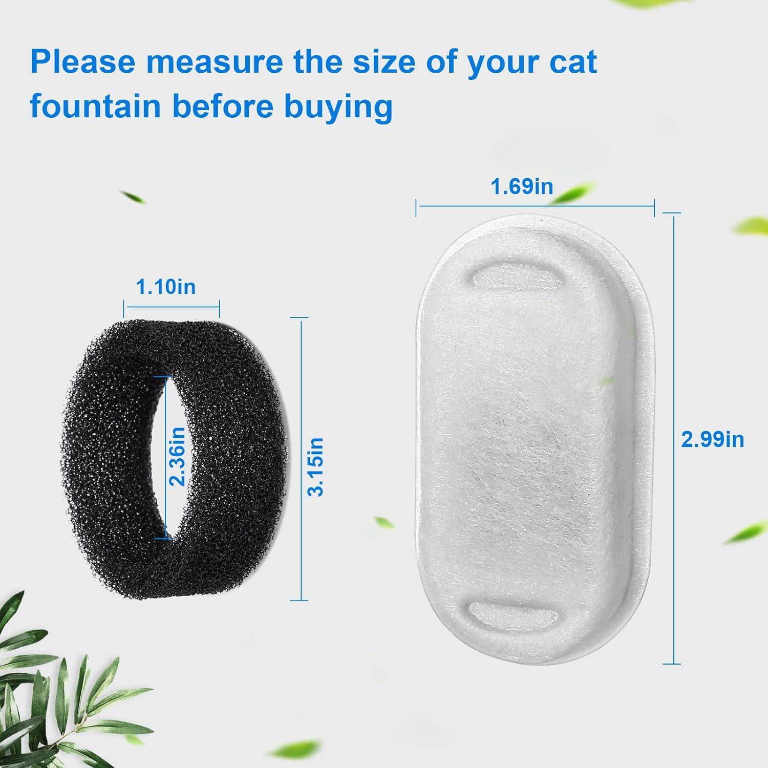Filtros de Agua para Gatos NautyPaws - Paquete 8 Filtros + 8 Esponjas