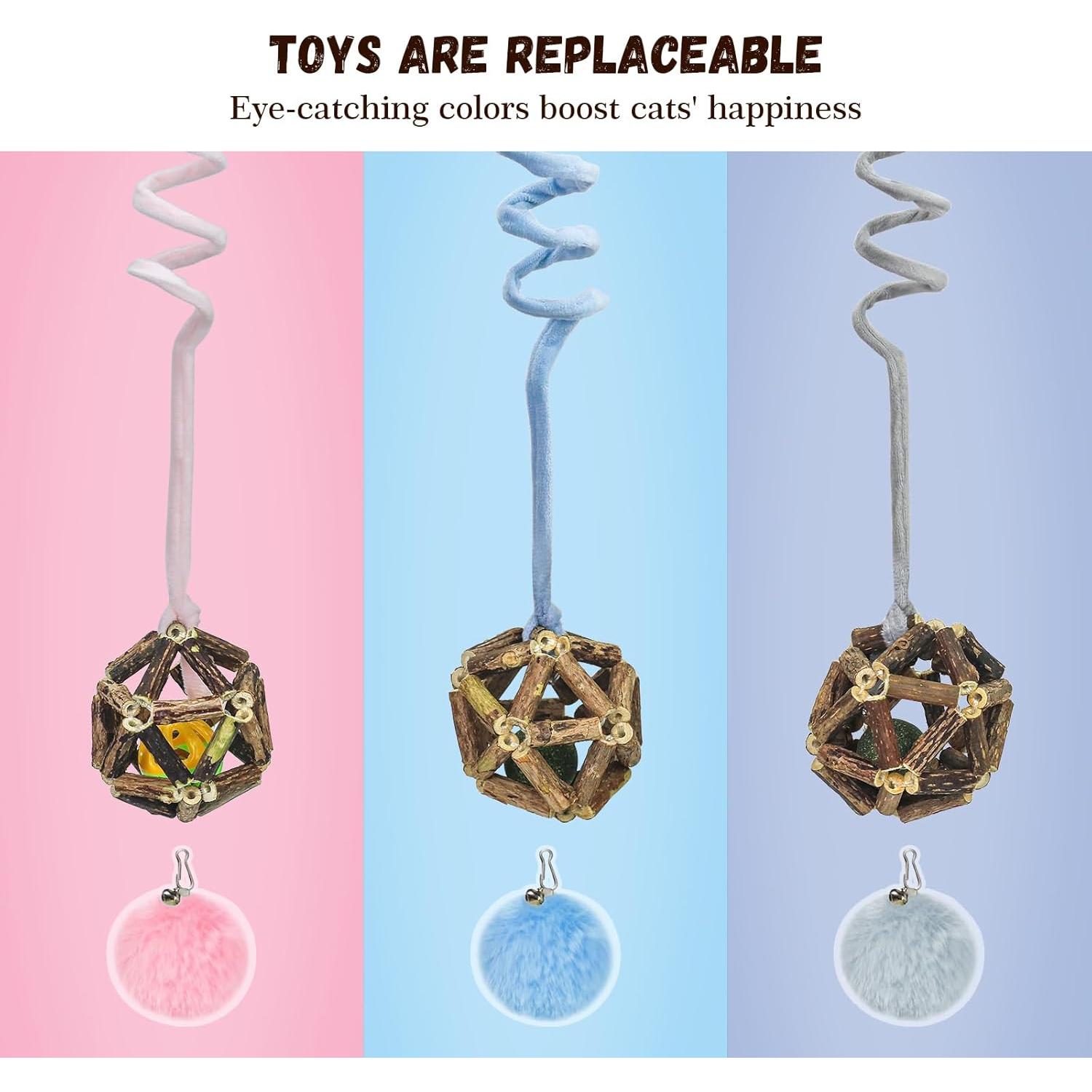 Juguetes colgantes para gatos Omawrf con hierba gatera - 6 piezas