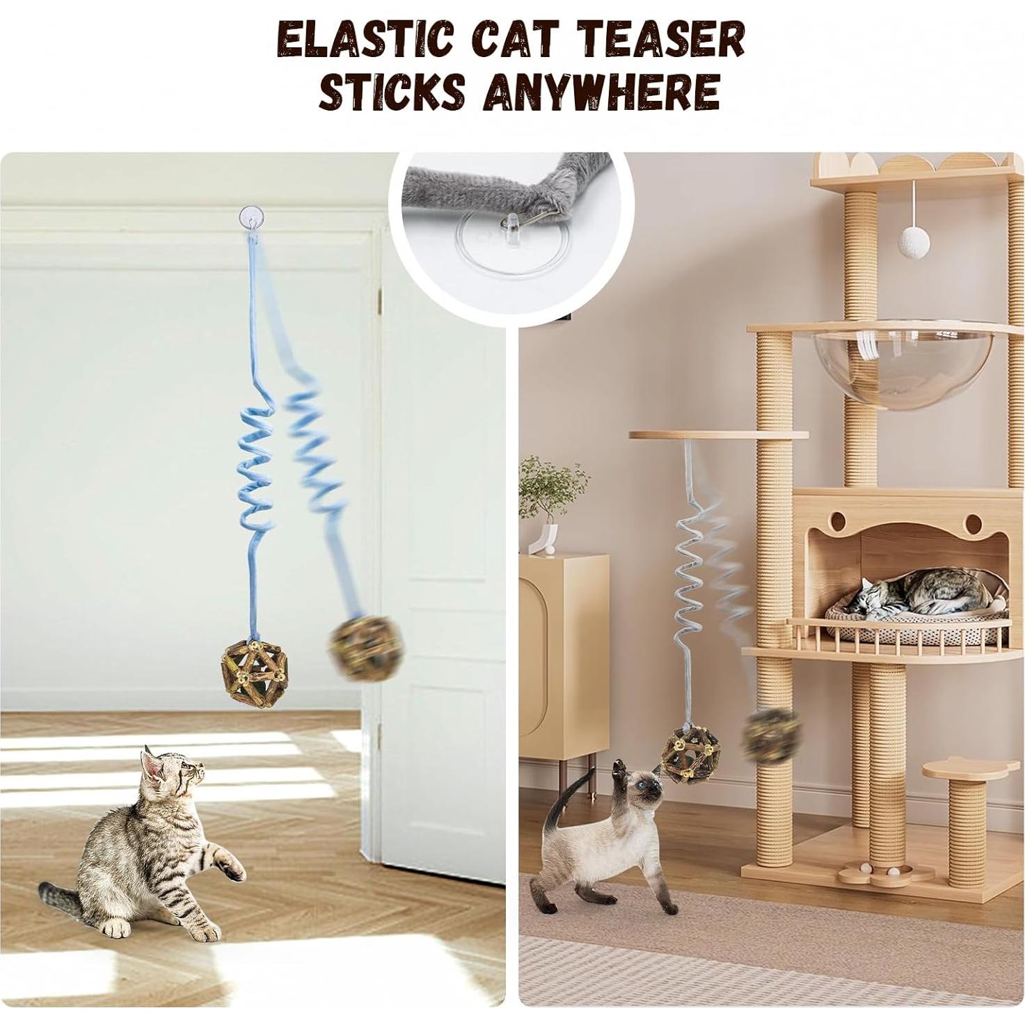 Juguetes colgantes para gatos Omawrf con hierba gatera - 6 piezas