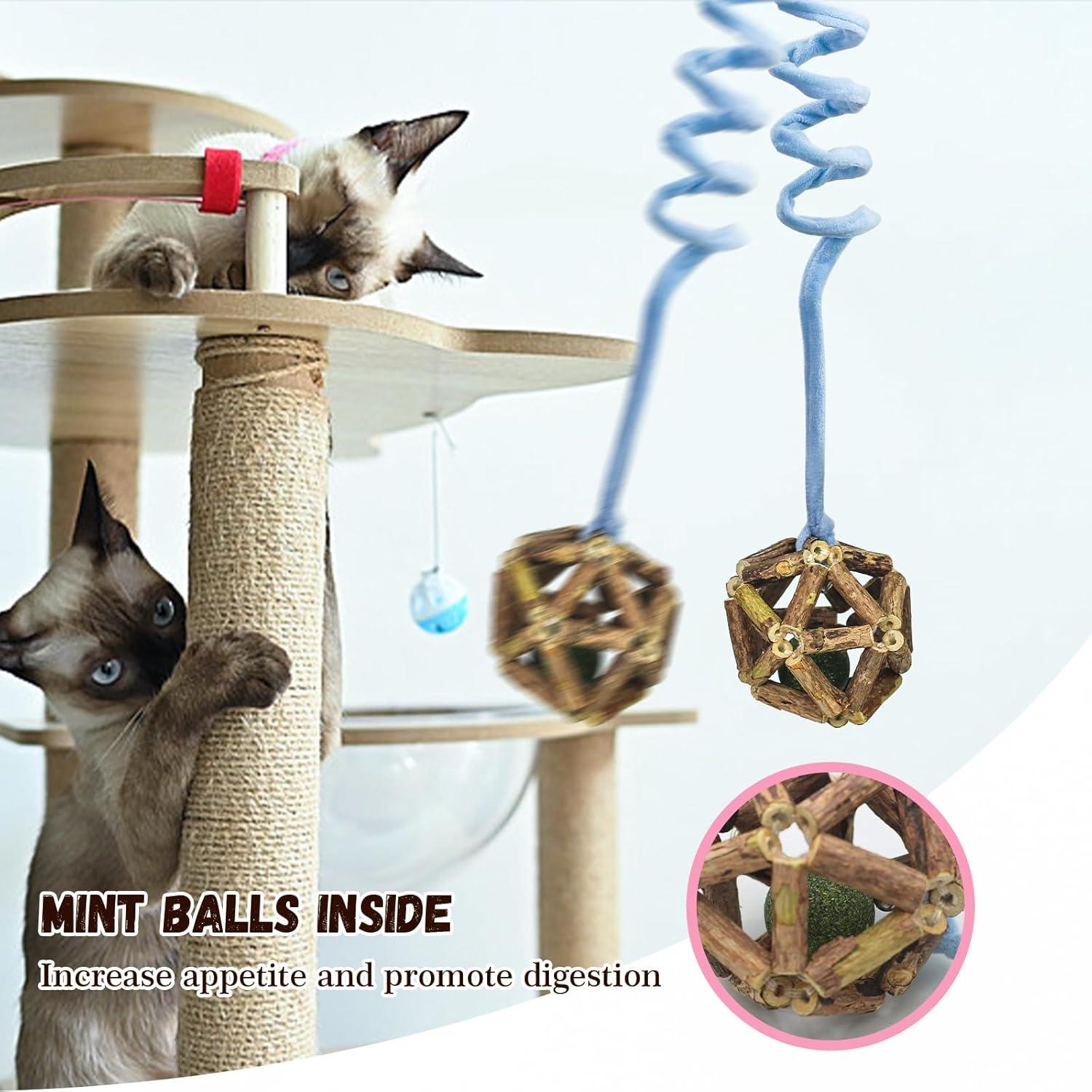 Juguetes colgantes para gatos Omawrf con hierba gatera - 6 piezas
