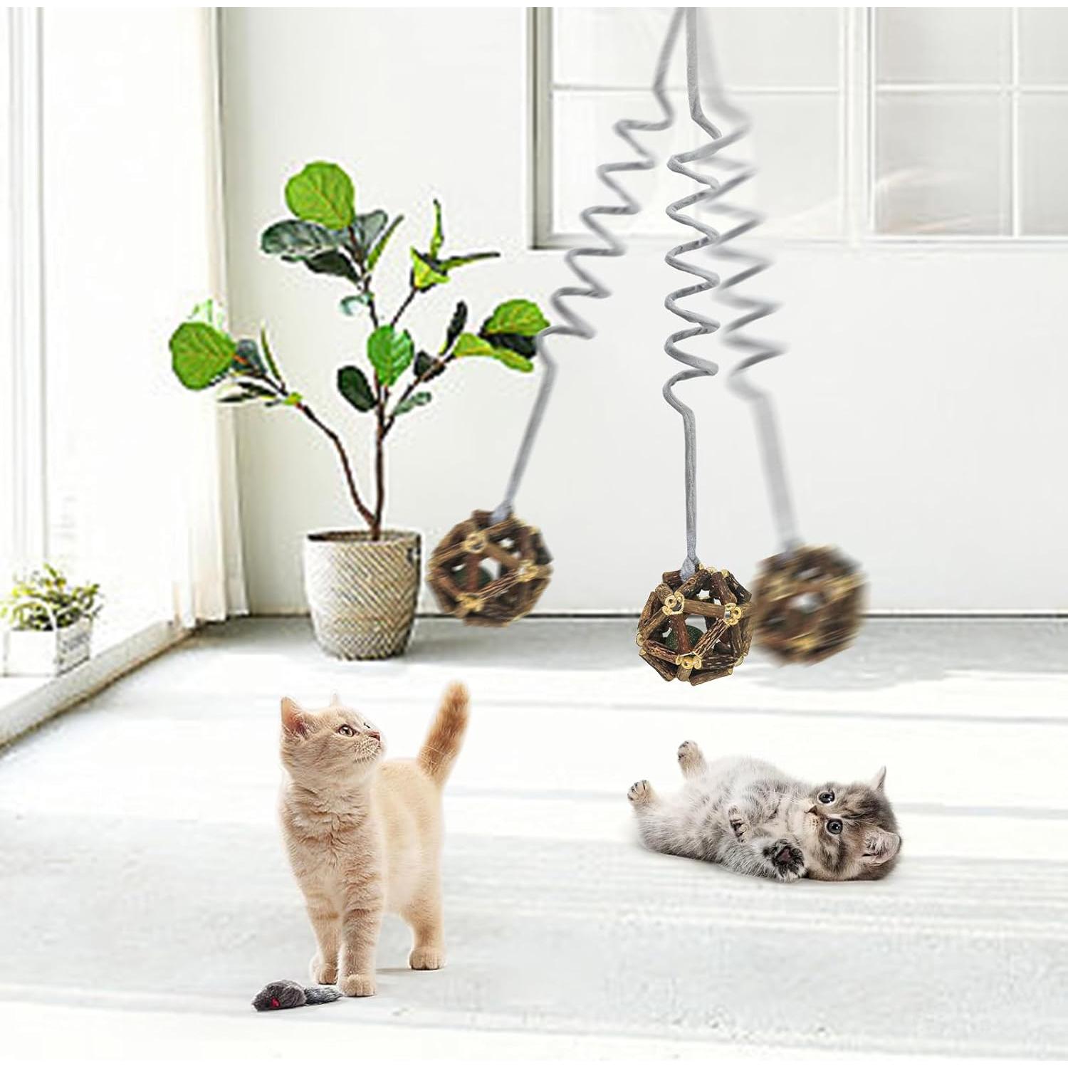 Juguetes colgantes para gatos Omawrf con hierba gatera - 6 piezas