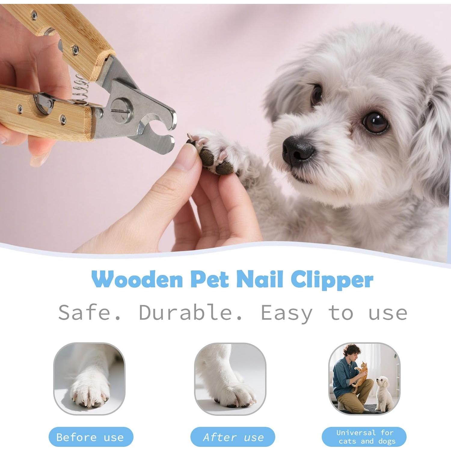 Kit de Aseo para Mascotas DGZC - Cepillo y Cortador de Uñas