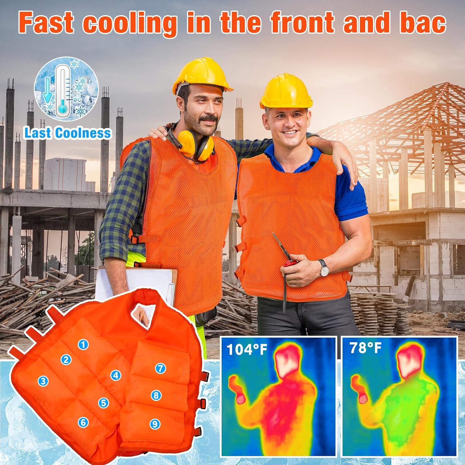 Chaleco Refrigerante Jexine 2 Pcs con 48 Paquetes de Hielo