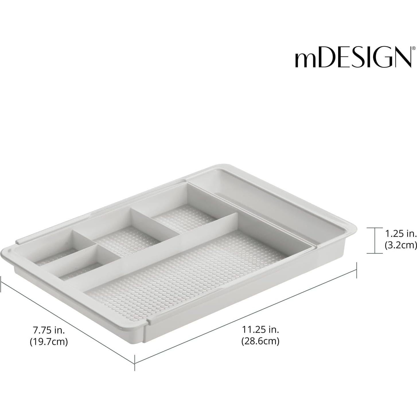 Organizador de Cajones Expandible mDesign Lumiere Gris Claro