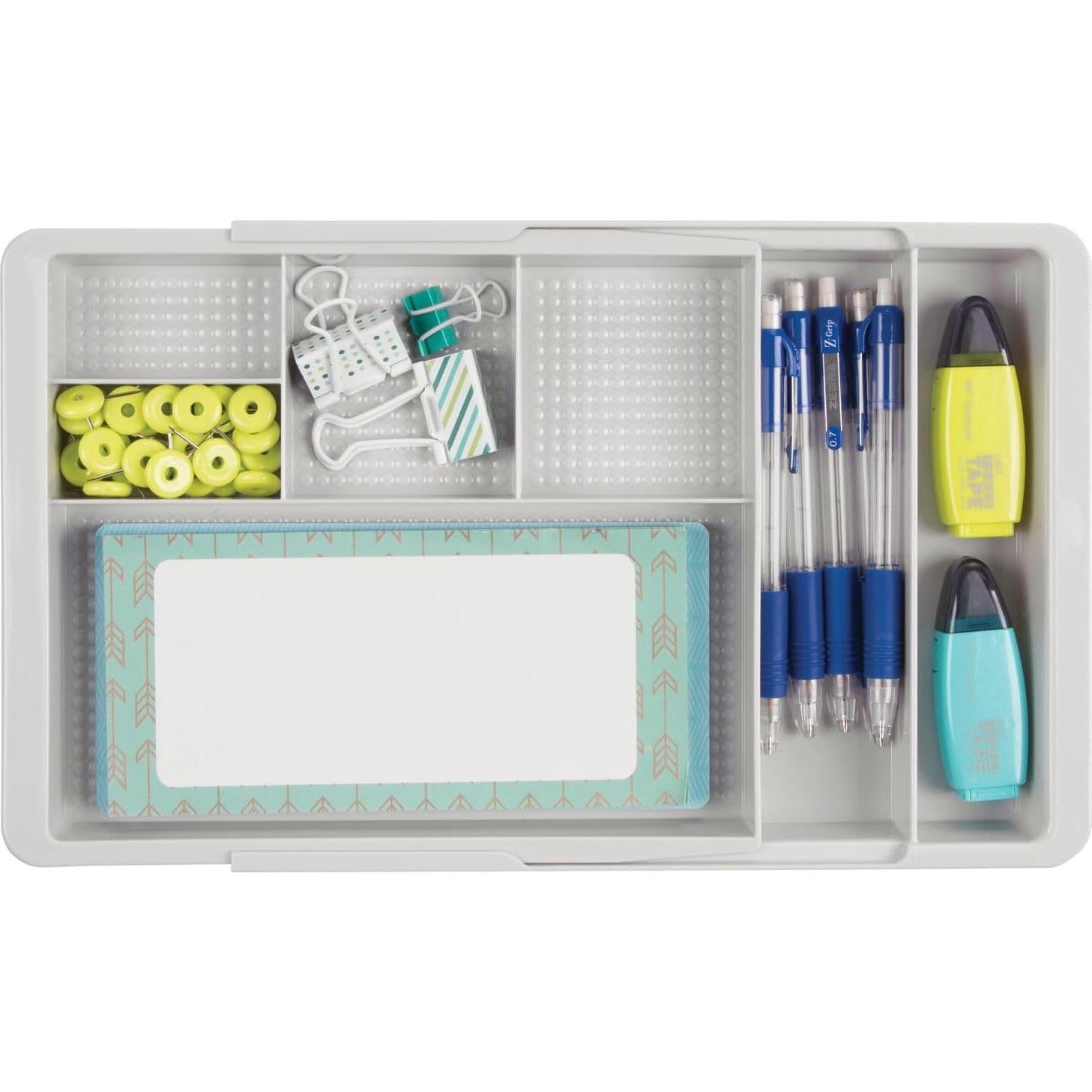 Organizador de Cajones Expandible mDesign Lumiere Gris Claro