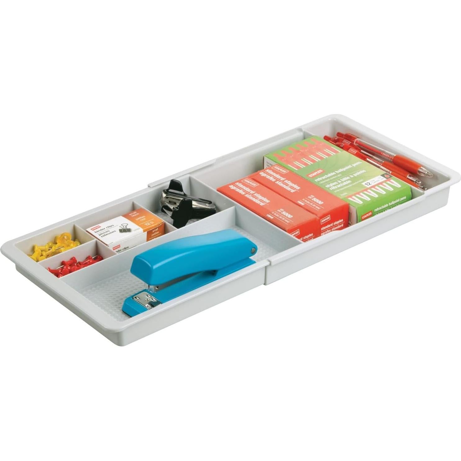 Organizador de Cajones Expandible mDesign Lumiere Gris Claro