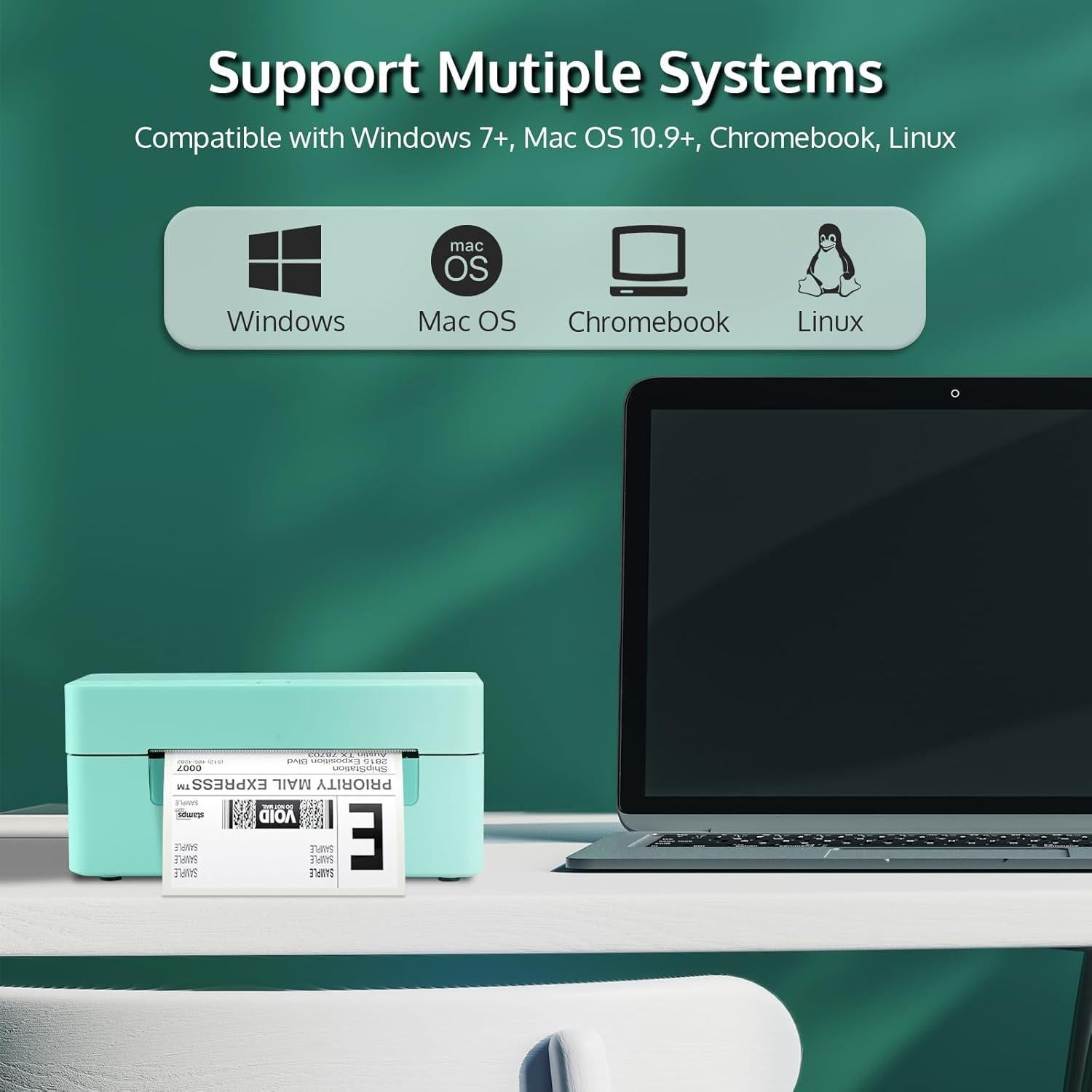 Impresora de Etiquetas Térmicas OFFNOVA 4B-2054N Verde 10x15 cm