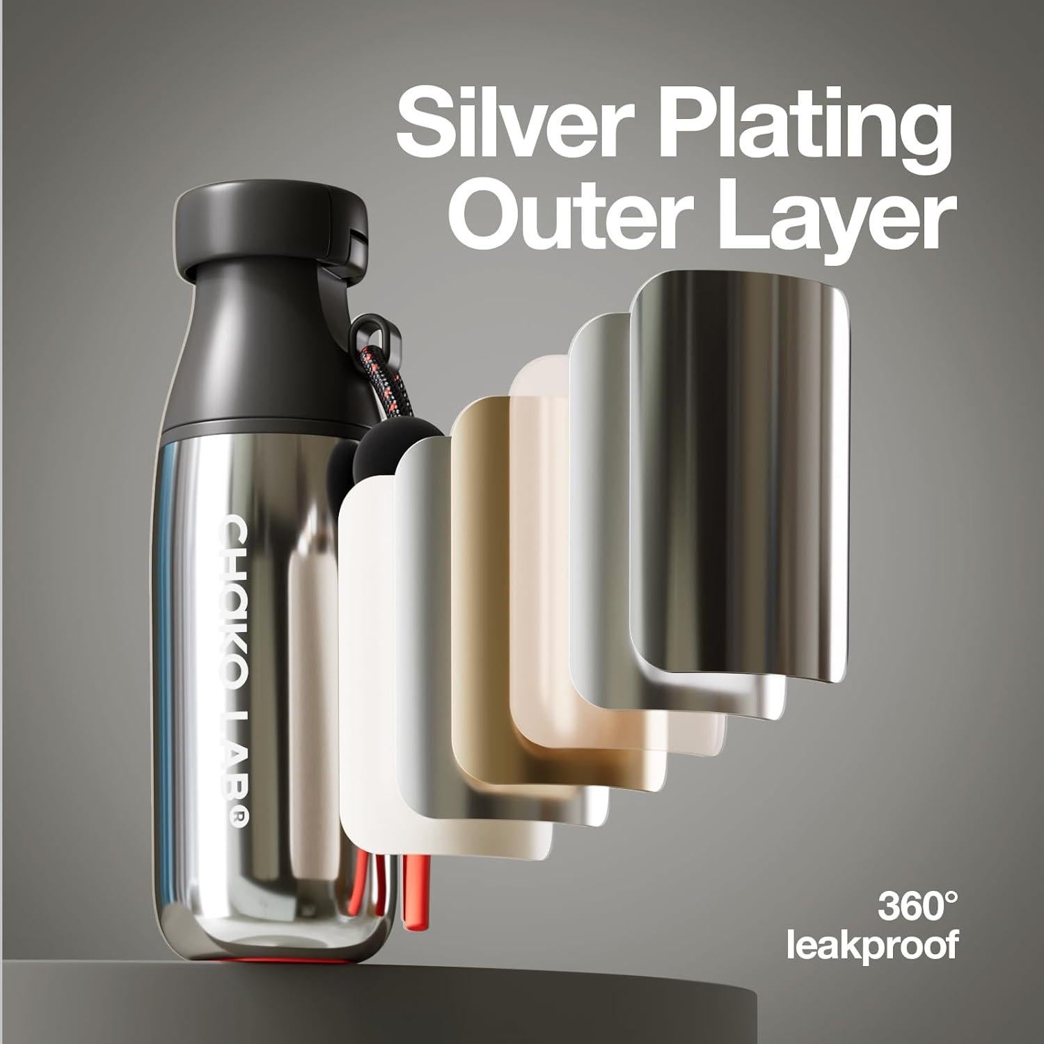 Botella de Agua Aislada CHAKO LAB 0.5L Chocolate Oscuro